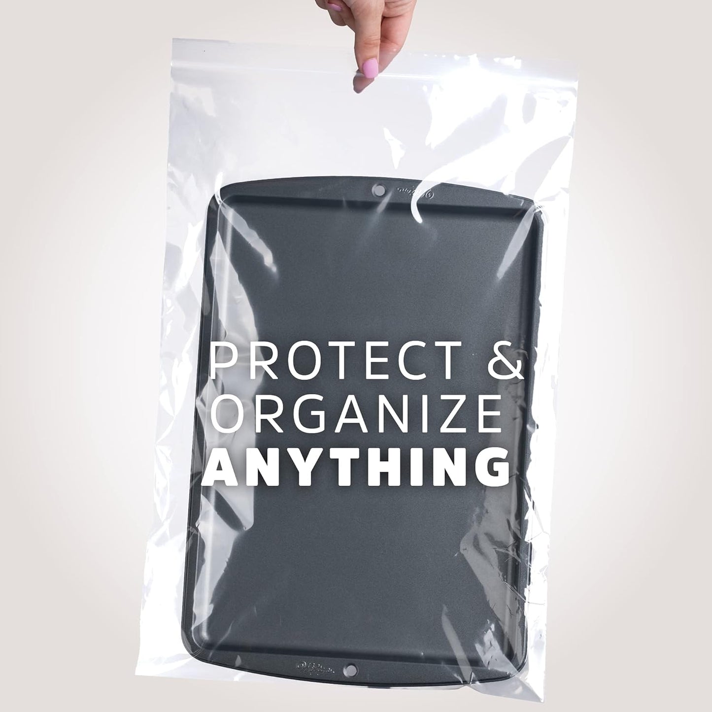 GPI PACK Of 500, 13" x 18" CLEAR PLASTIC RECLOSABLE ZIP BAGS - Bulk 2 mil Thick Strong & Durable Poly Baggies With Resealable Zip Top Lock For Travel, Storage, Packaging & Shipping