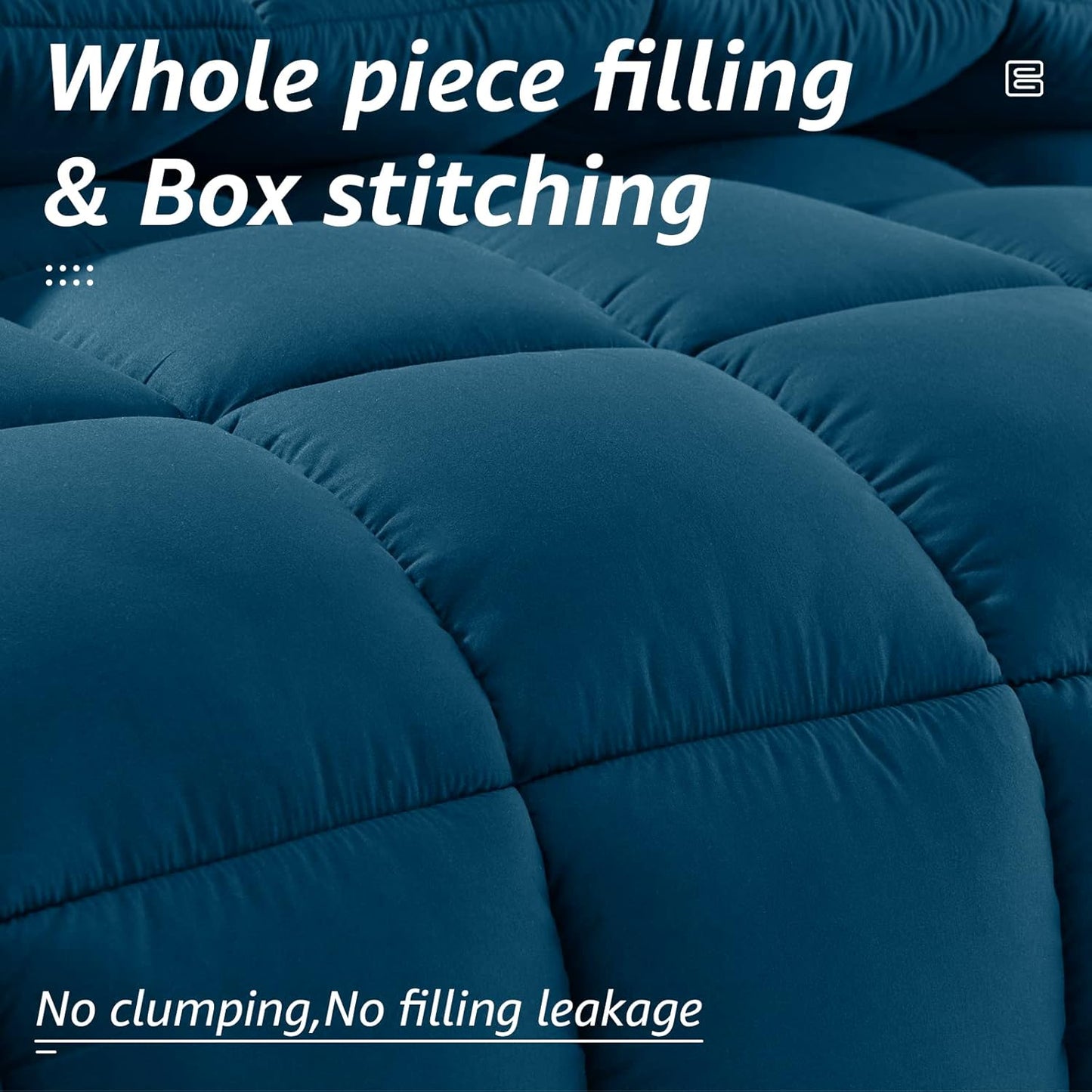 HYLEORY All Season Twin Size Bed Comforter - Cooling Down Alternative Quilted Duvet Insert with Corner Tabs - Winter Warm - Machine Washable - Teal