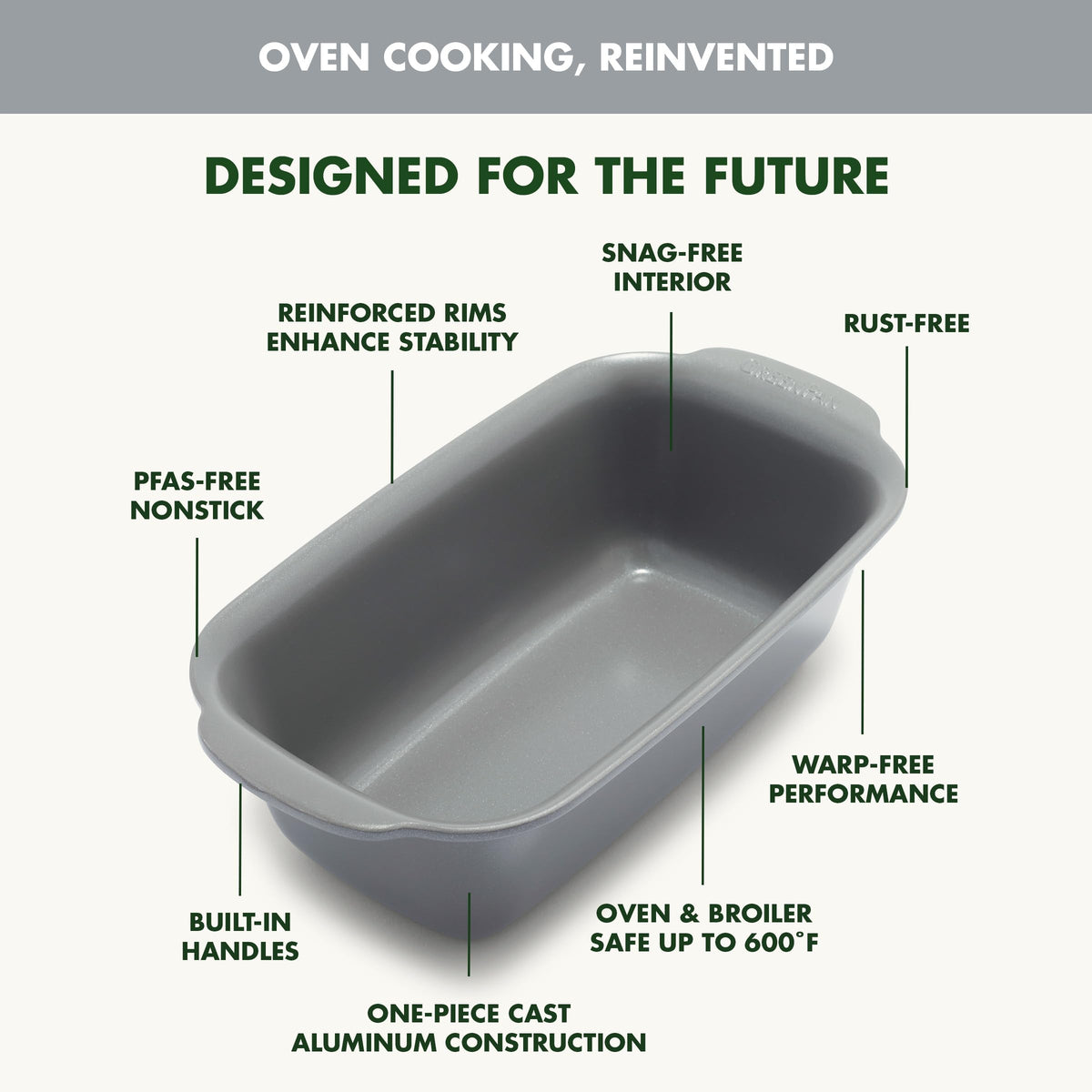 Premiere Ovenware Healthy Ceramic Nonstick 1 lb. Loaf Baking Pan