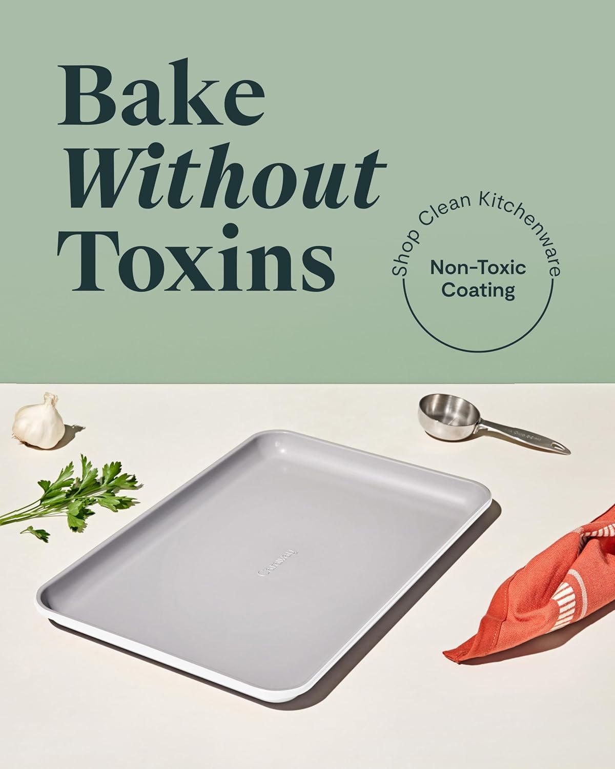 Caraway Non-Stick Ceramic Medium Baking Sheet - Naturally Slick Ceramic Coating - Non-Toxic, PTFE & PFOA Free - Perfect for Baking, Roasting, and More - Medium (15" x 10") - White - Culinary Roots