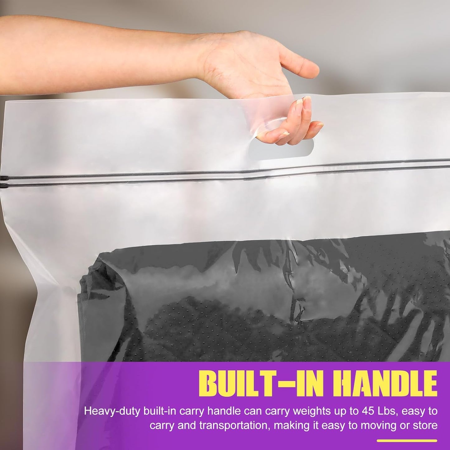 25 Gallon Extra Large Storage Bags 35”x 24”Resealable Clear Bags with Handle 4 Mil Thick Heavy Duty Big Bag for Clothes Pillow Travel Moving,Bedding,Shoes and Toys Storage, Pack of 3