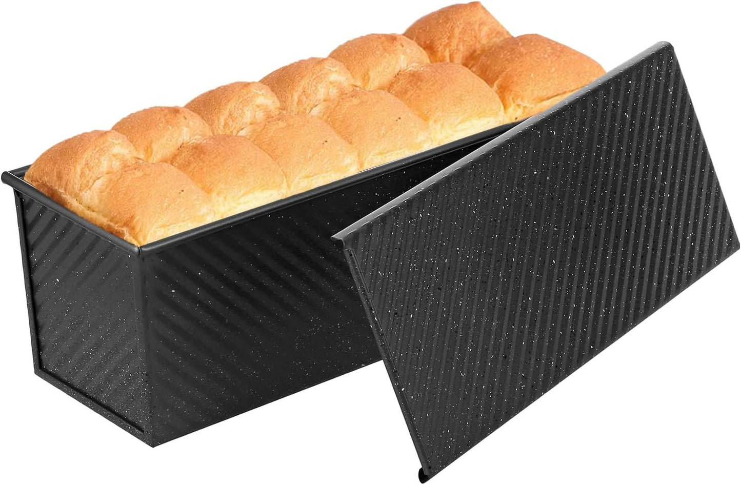 SS&CC Pullman Loaf Pan with Lid 13x4 | 2.2lb Carbon Steel Bread Pan for Homemade Sourdough & Sandwich Bread | Nonstick Bakeware, Heavy Duty & Easy Clean (Black, 2.2lb) - Culinary Roots