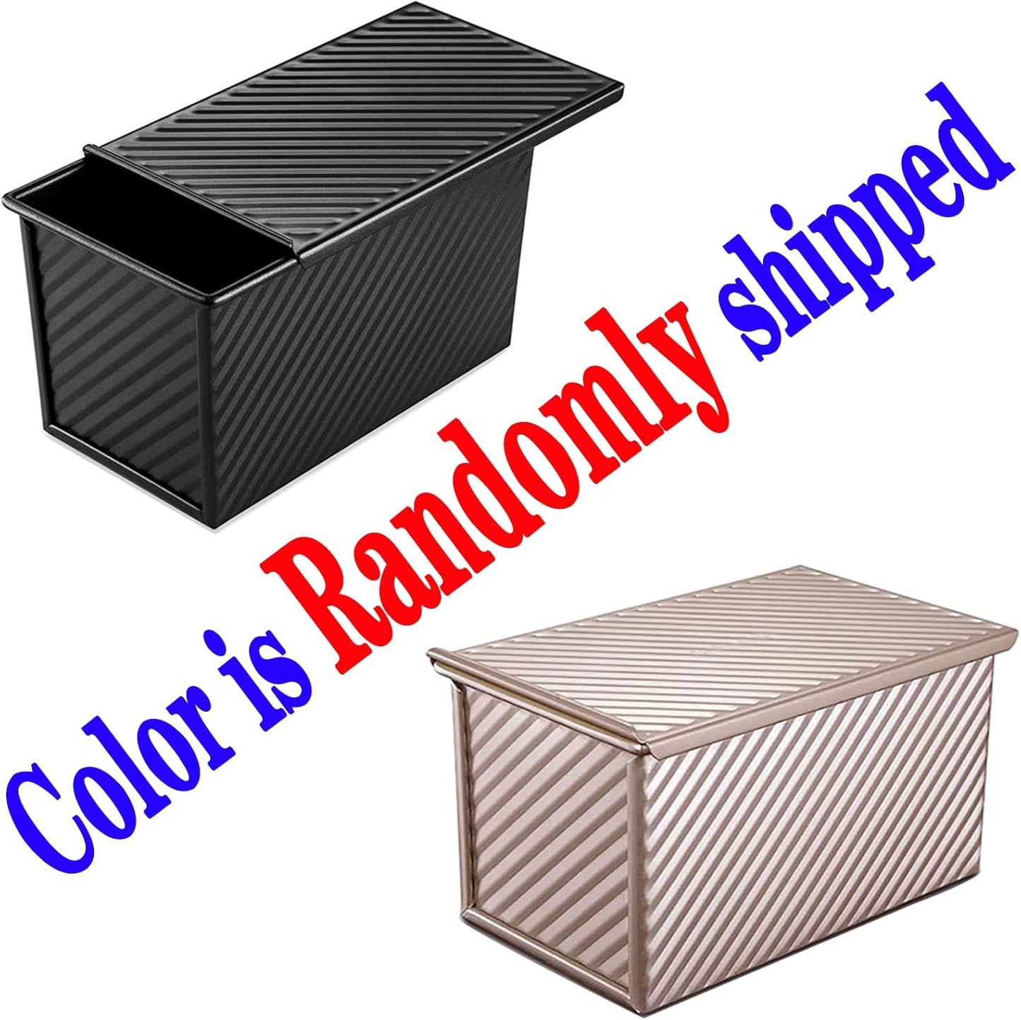 Pullman Loaf Pan with Lid, Non-Stick Bakeware Golden Corrugated Carbon Steel Bread Toast Box Mold with Cover for Baking Bread, 1 lb Dough Capacity - Culinary Roots