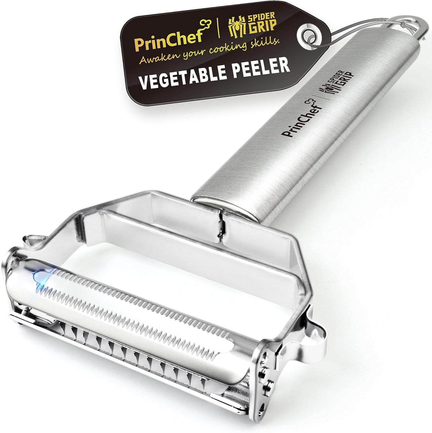 PrinChef Vegetable Peeler, 3 in 1 Versatile Y Potato Peeler for Kitchen| Ultra Sharp Julienne Peeler with Anti-Slip Handle | Stainless Steel No-Rust Veggie Peeler, Heavy Duty - Culinary Roots