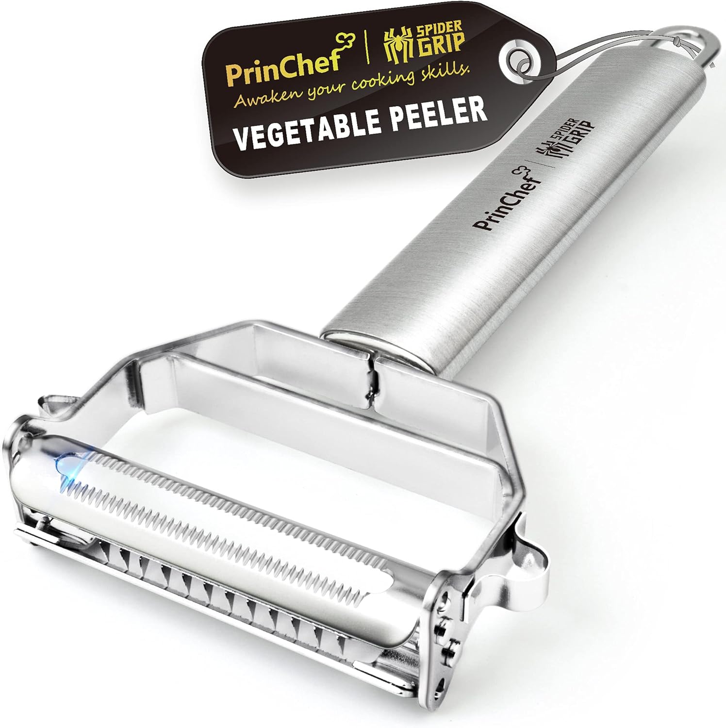 PrinChef Vegetable Peeler, 3 in 1 Versatile Y Potato Peeler for Kitchen| Ultra Sharp Julienne Peeler with Anti-Slip Handle | Stainless Steel No-Rust Veggie Peeler, Heavy Duty - Culinary Roots