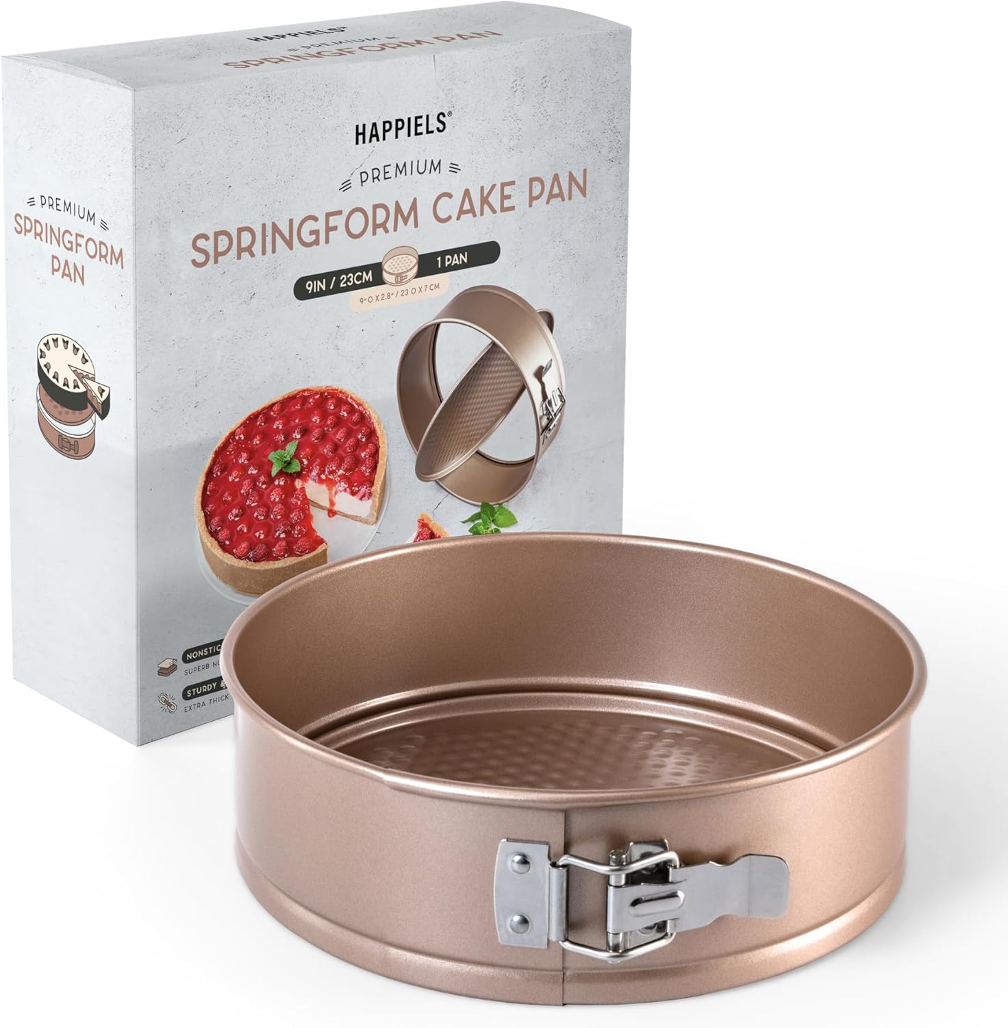 Non Toxic Nonstick 9 inch Springform Pan | 9'' Cheesecake Mold | Leakproof Spring-form Round Cake Pans | Nontoxic Non Stick Spring Form Pan for Baking | Spring-Form Pans Leak Proof - Culinary Roots