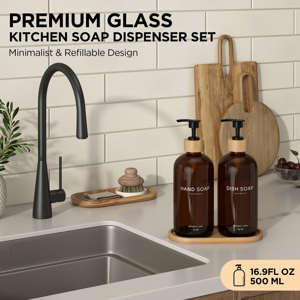 Hand and Dish Soap Dispenser Set (2 Count)