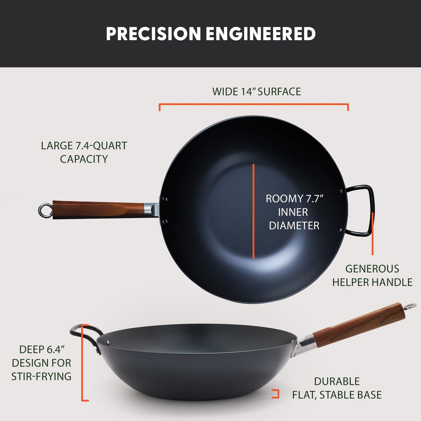 Carbon Steel Wok 14”