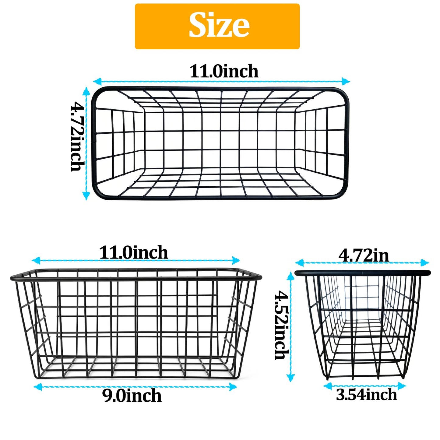 2 Set Adhesive Hanging Wall Basket Inside Cabinet Door Organizer (2 Count)