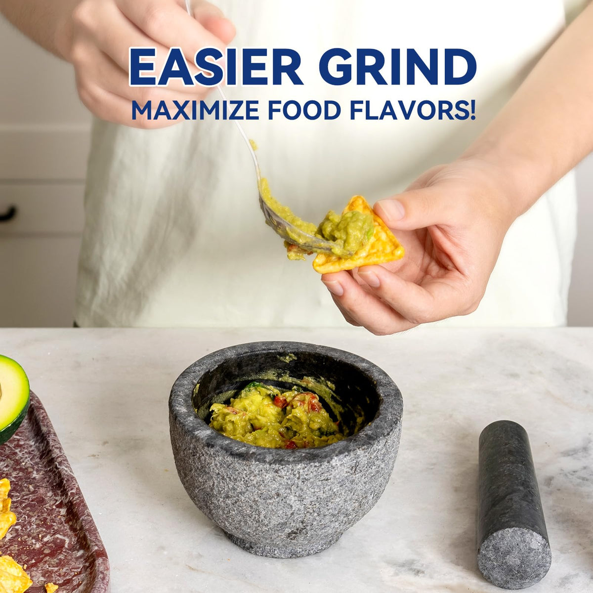 African Natural Granite Mortar and Pestle Set