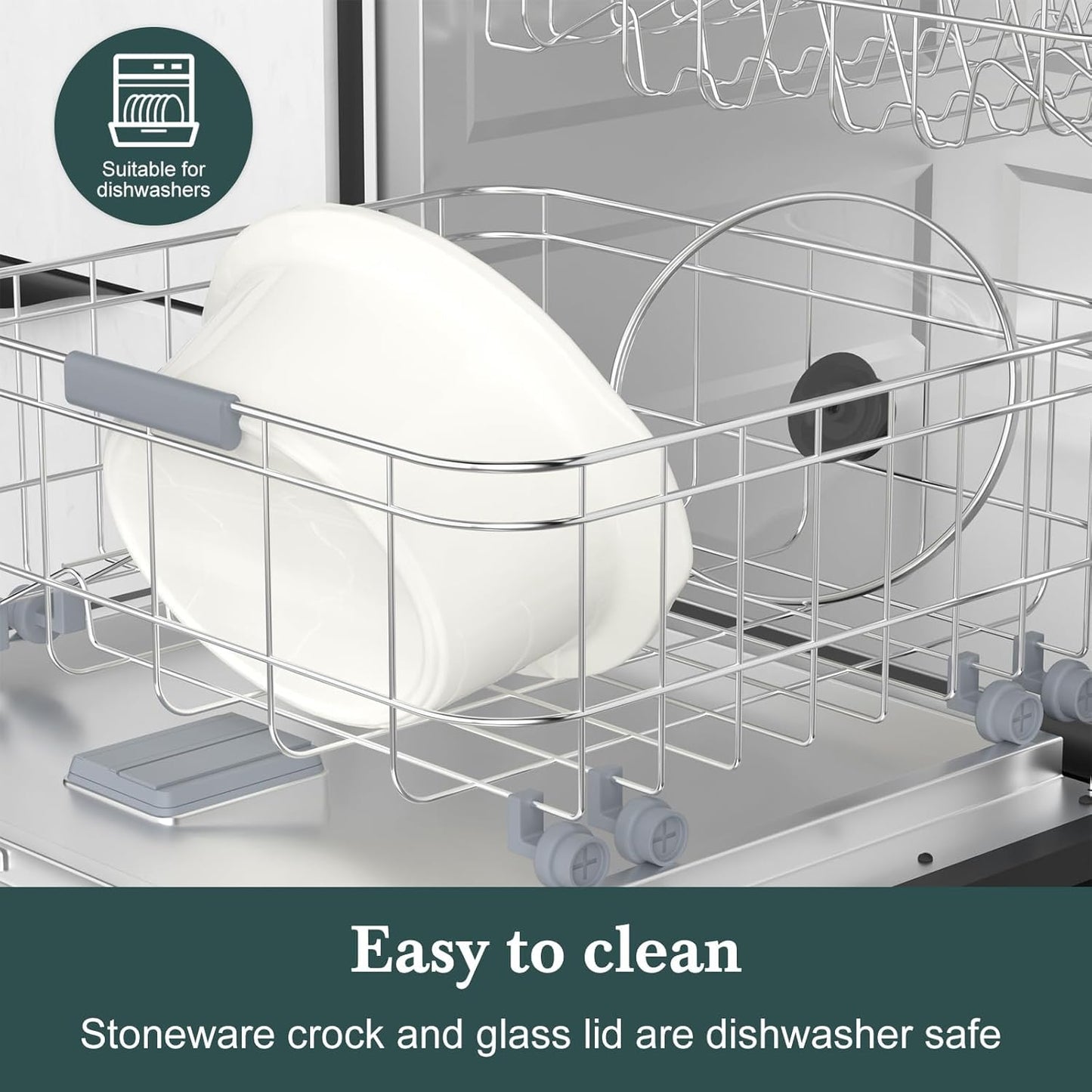 HOMECOOKIN 6-Quart Programmable Slow Cooker with Timer - Small Kitchen Appliance for Family Dinners - Serves 6+ People - Heat Settings: Keep Warm(Blue) - Culinary Roots