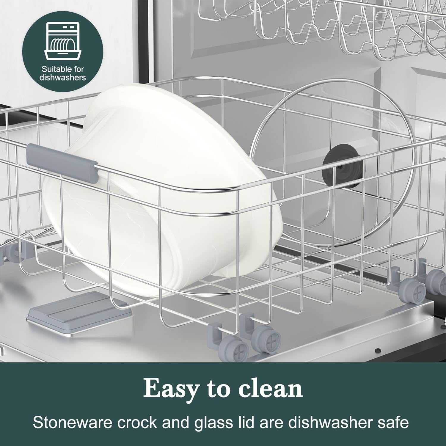 HOMECOOKIN 6-Quart Programmable Slow Cooker with Timer - Small Kitchen Appliance for Family Dinners - Serves 6+ People - Heat Settings: Keep Warm(Blue) - Culinary Roots