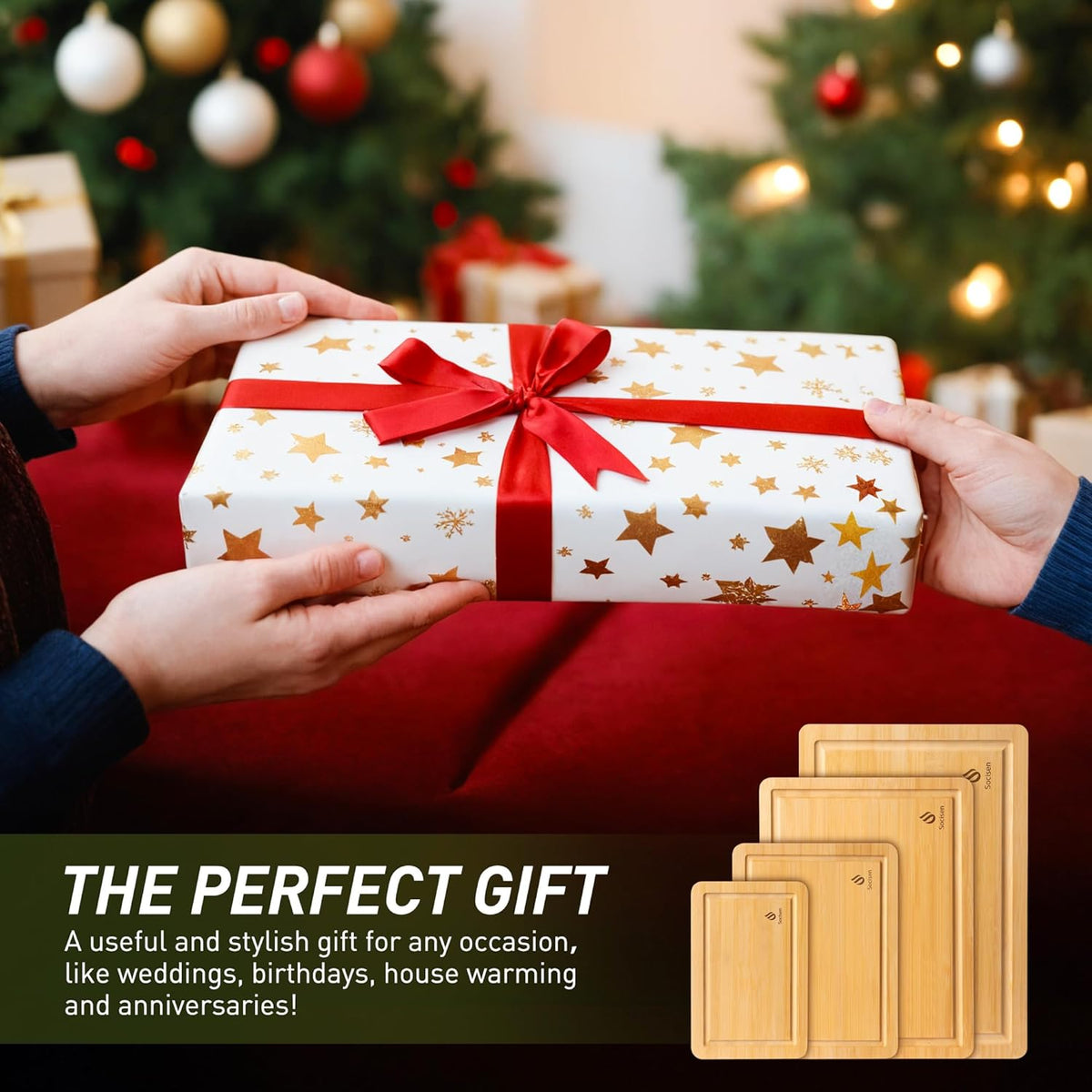 Bamboo Cutting Board Set Non Slip Feet Over Sink Adult Women Her Sister Aunt Wife Hustband Lady Auntie Titi Bestie Soul Happy Christmas Xmas Birthday Gifts Cool Unique Aesthetic 30 40 60 70 Year Old