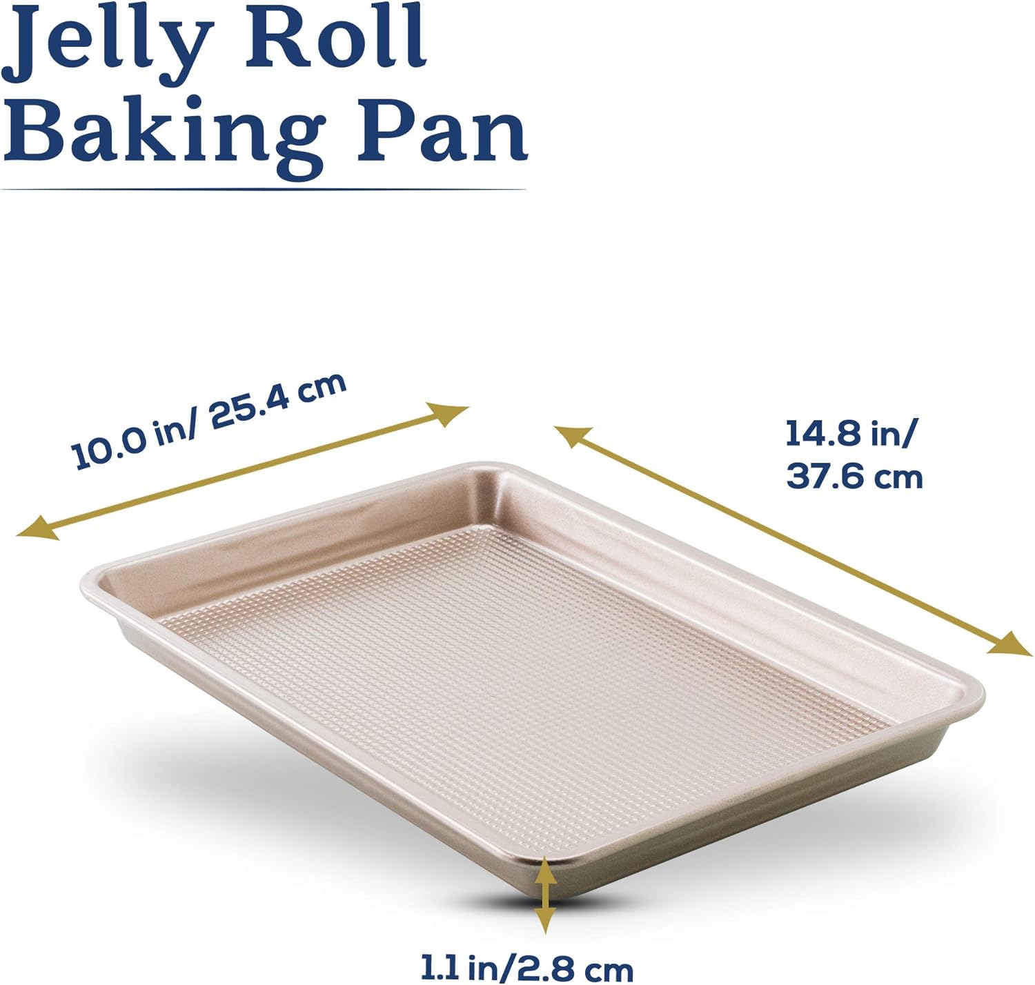 Ultra Cuisine Jelly Roll Baking Sheet Pan - Nonstick - Warp and Scratch Resistant - Enhanced Airflow - Durable Carbon Steel Design - Professional Roasting Quality - Baking Sheets Oven - 10 x 15 inch - Culinary Roots