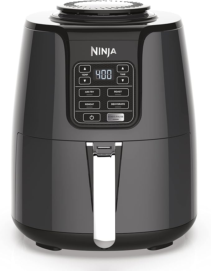 Ninja Air Fryer | 4 QT Capacity | 4-in-1 Roast, Crisp, Roast, Reheats, & Dehydrates | Dishwasher Safe Parts | 105°F-400°F | Includes 20 Easy & Healthy Recipes | 1550 watt | Grey | AF101