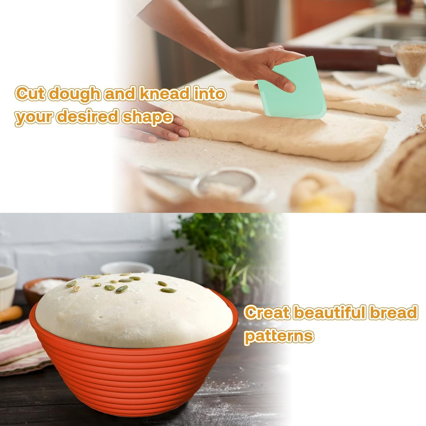 Silicone Banneton, Sourdough Bread Baskets (Set of 6, 5 Inch), Round Proofing Bread Bowls with Starter Kit, Bread Making Baking Supplies - Culinary Roots