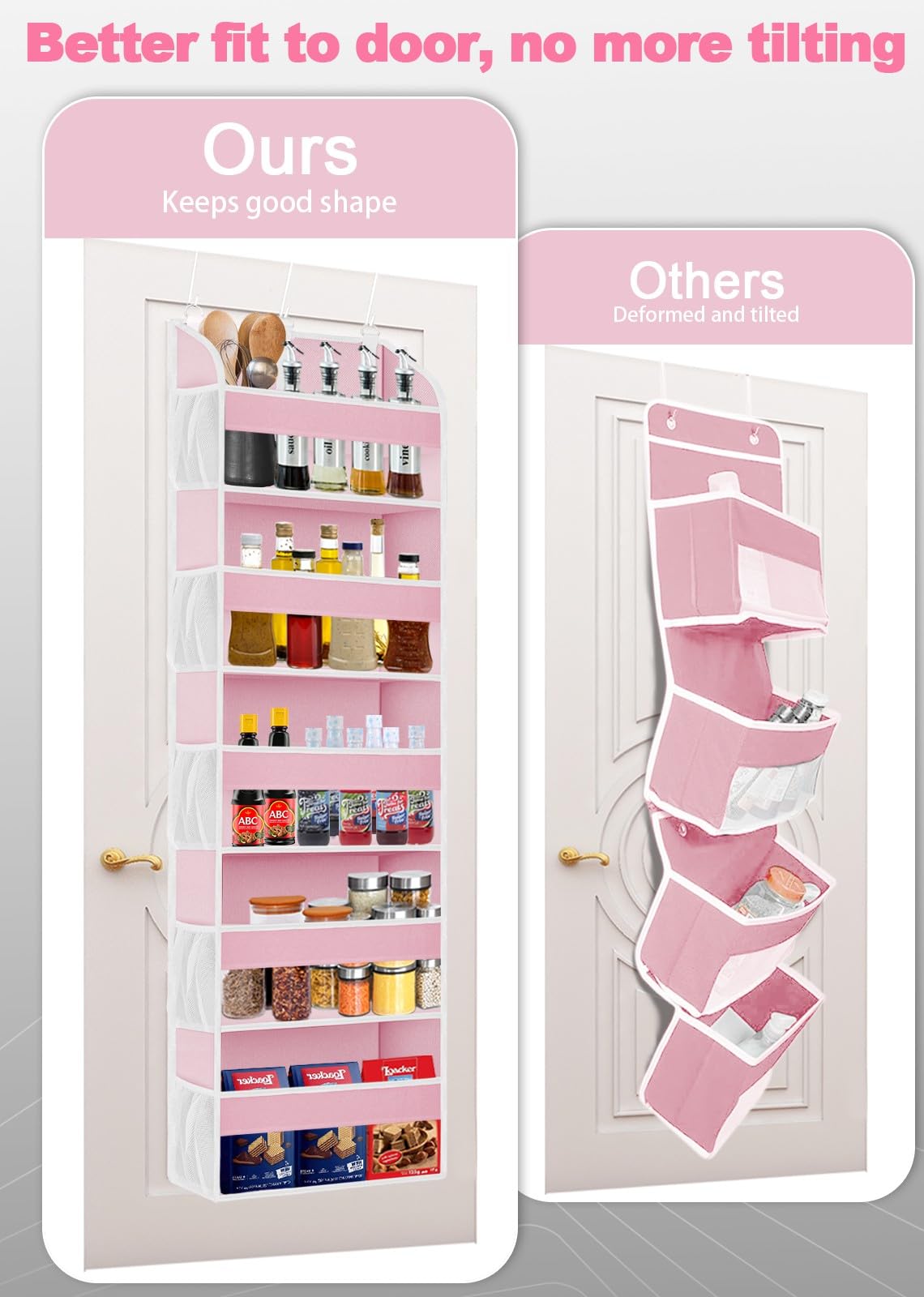 2 Pack Over the Door Storage Organizer with 5 Large Pockets (2 Count)
