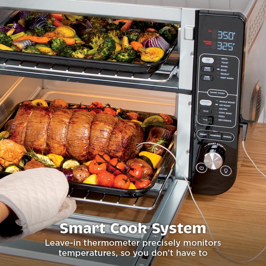 DCT451 12-in-1 Smart Double Oven with FlexDoor, Thermometer, FlavorSeal, Smart Finish, Rapid Top Convection and Air Fry Bottom , Stainless Steel