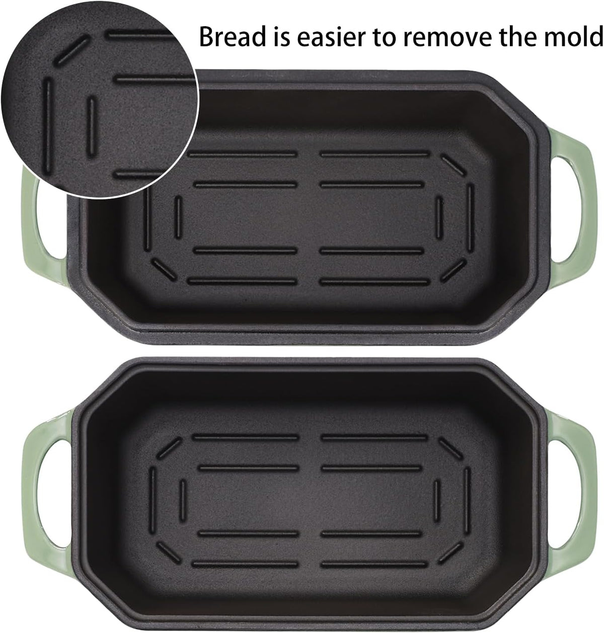 Bread Pan Cast Iron Loaf Pan with Lid 9x5 Inch Bread Loaf Pan for Baking Bread Enameled Cast Iron Sourdough Bread Pan - Culinary Roots