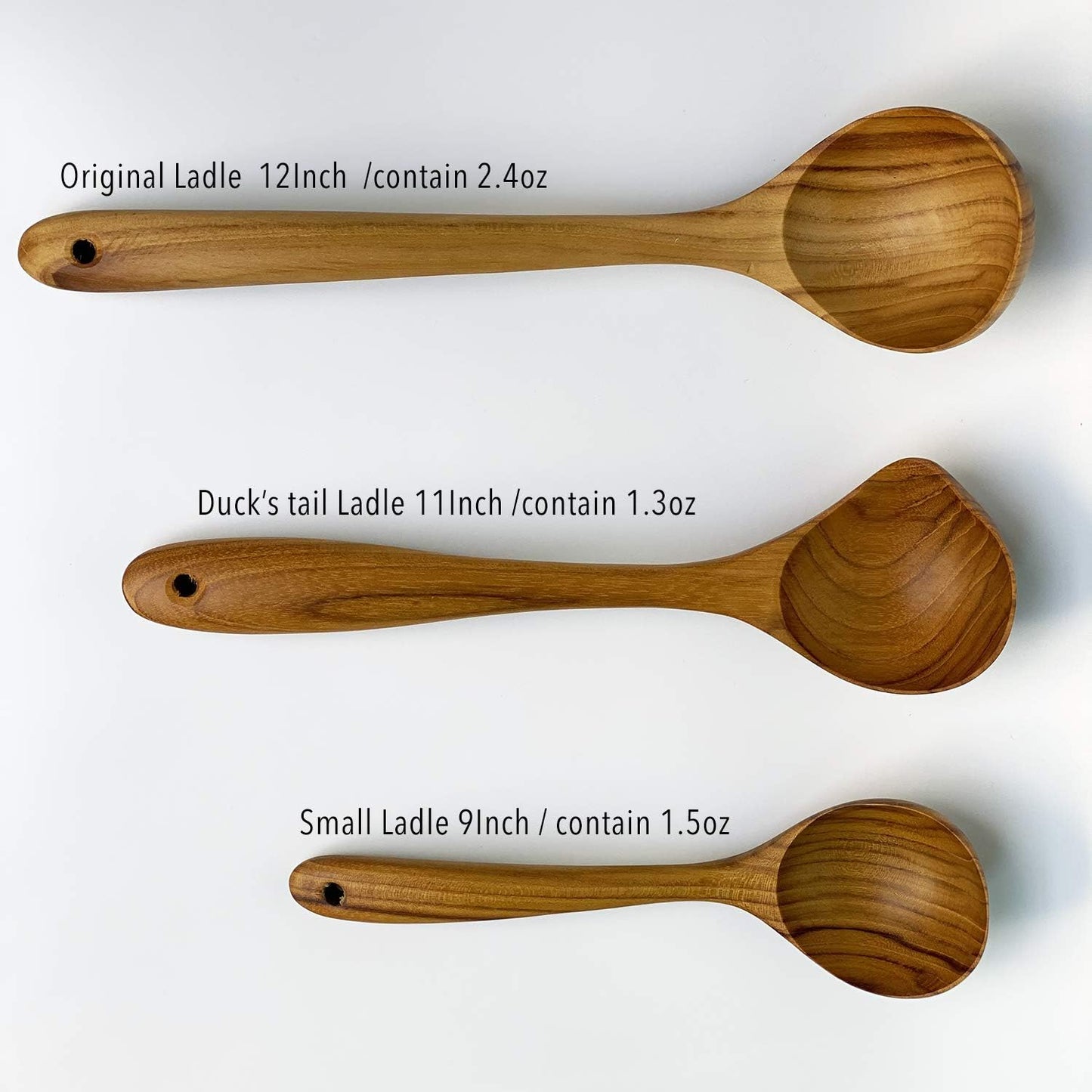 FAAY Duck's Tail Ladle - Eco Friendly Teak Wood Kitchen Tool, Hand Carved Unique Grain Server Gravy Ladle - Culinary Roots