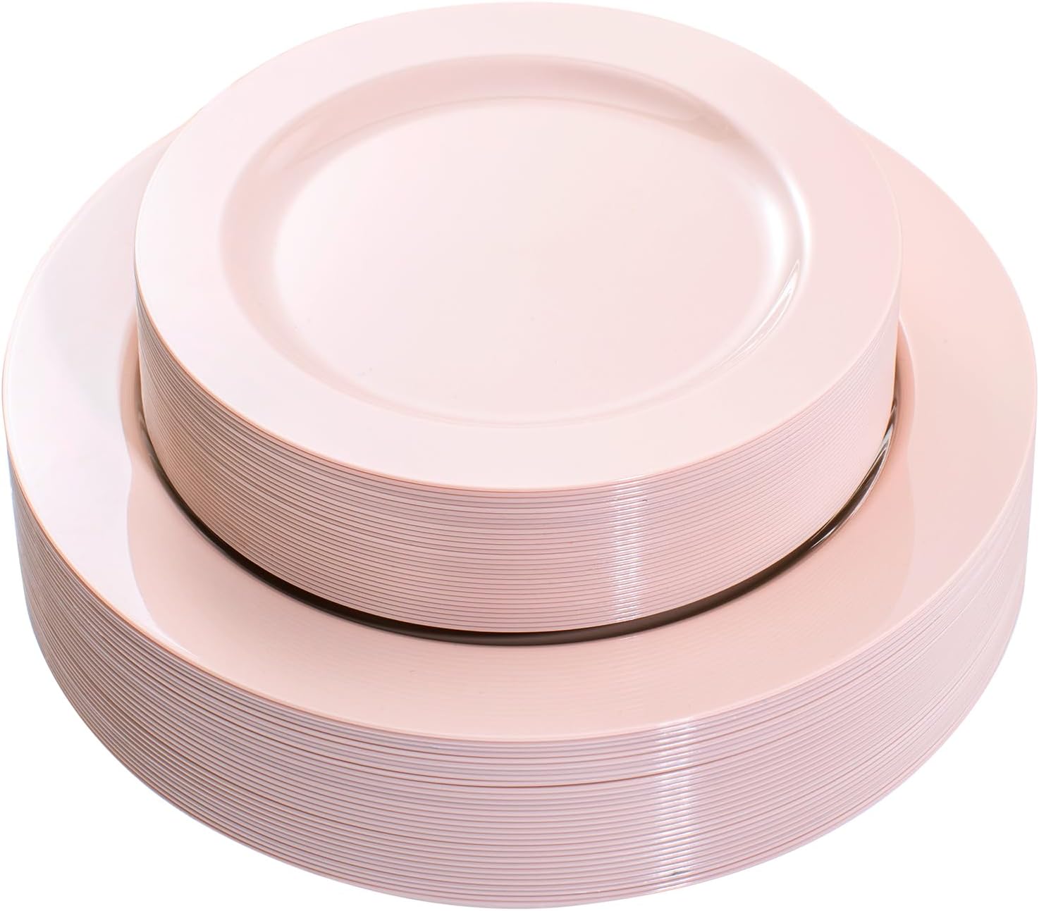 FLOWERCAT 60PCS Pink Plastic Plates - Heavy Duty Pink Plates Disposable for Party/Mother's Day/Wedding - serving 30 guests Include 30PCS 10.25inch & 30PCS 7.5inch - Culinary Roots