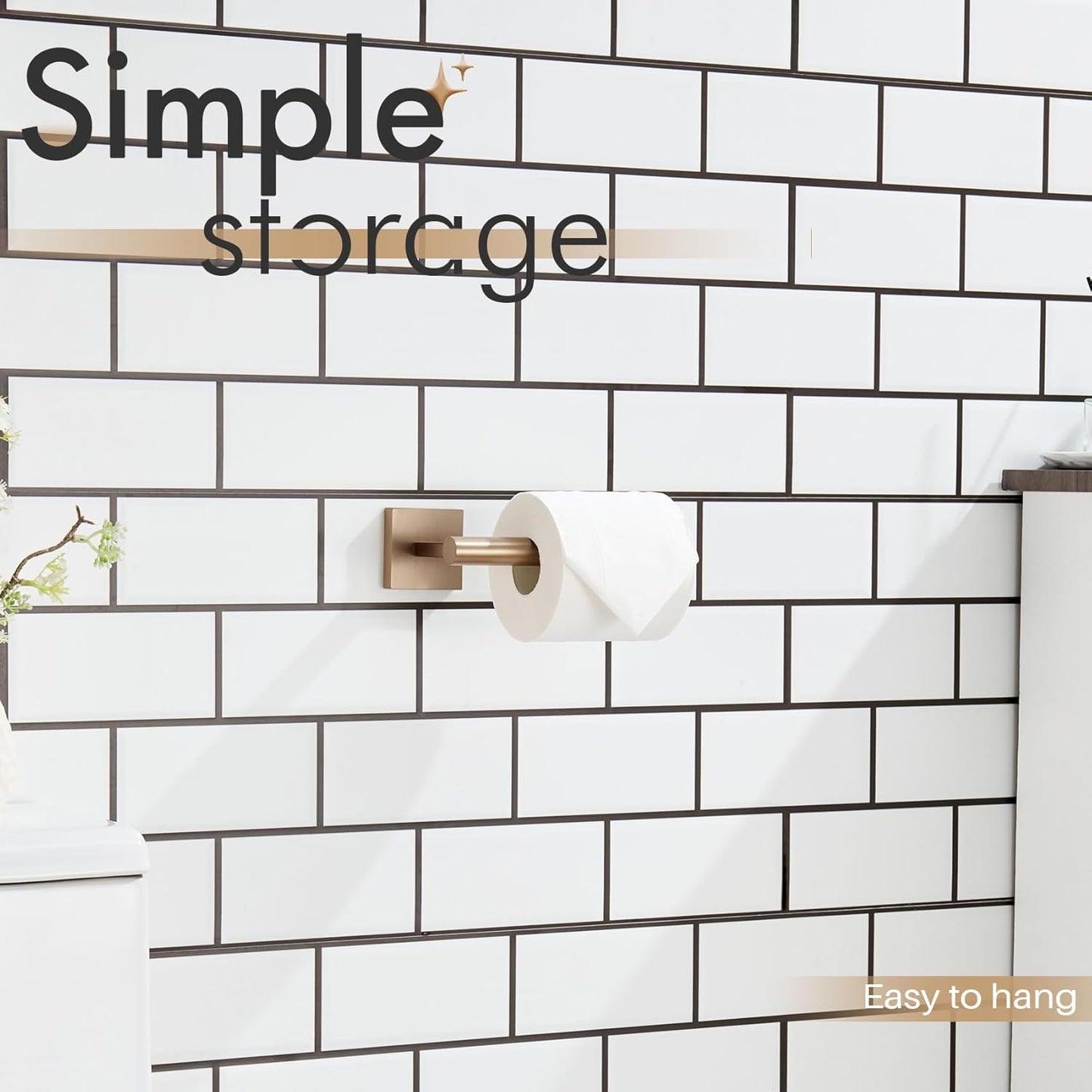 KOKOSIRI Toilet Paper Holder Champagne Bronze Toilet Roll Holder Hold Mega Rolls Kitchen Bathroom Tissue Paper Dispenser Stainless Steel, B2005CPG