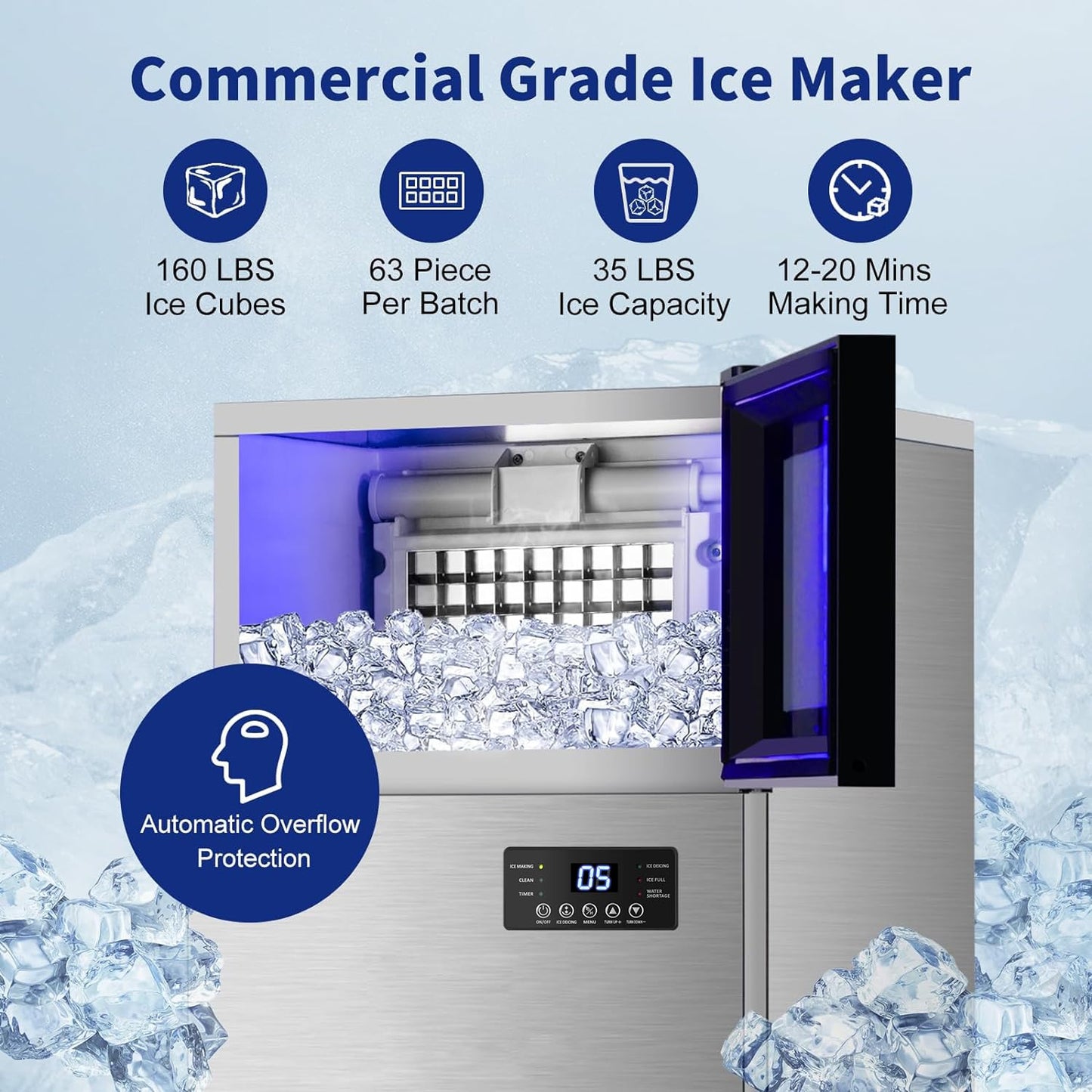 Commercial Ice Maker 160 LBS