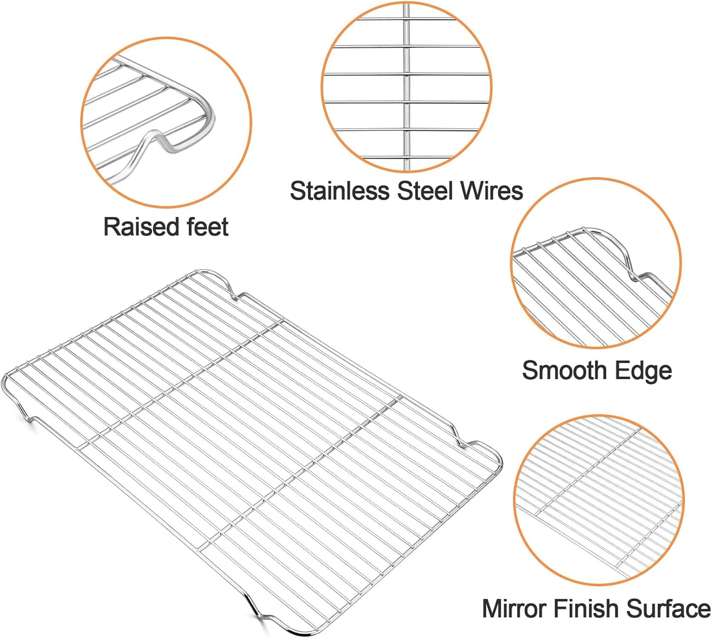 TeamFar Baking Sheet with Rack, 17.6 x 13 x 1 inch Stainless Steel Baking Pan Cookie Sheet Set with Cooling Rack for Baking/Roasting/Cooling, Non-Toxic & Heavy Duty, Dishwasher Safe - Set of 4 - Culinary Roots