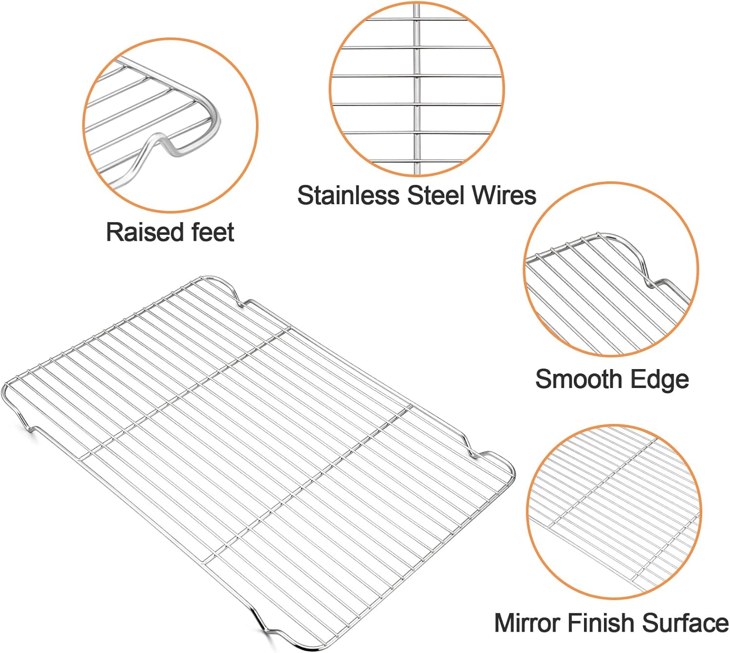 TeamFar Baking Sheet with Rack, 17.6 x 13 x 1 inch Stainless Steel Baking Pan Cookie Sheet Set with Cooling Rack for Baking/Roasting/Cooling, Non-Toxic & Heavy Duty, Dishwasher Safe - Set of 4 - Culinary Roots
