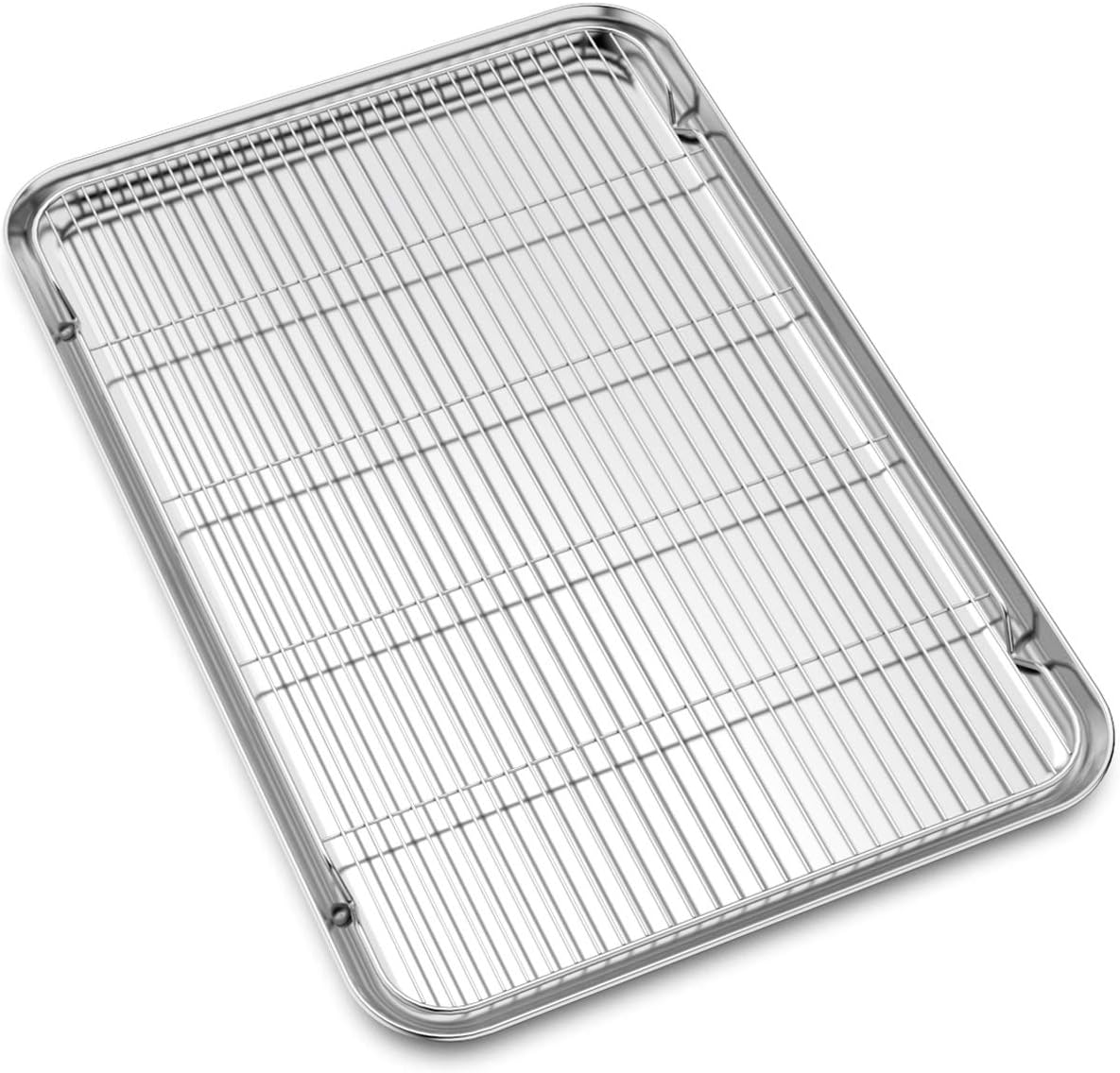 Large Set Baking Sheet and Cooling Rack Set, Bastwe 24L x 16W x 1H inch Professional Bakeware, Healthy & Nontoxic & Rustproof & Easy Clean - Culinary Roots