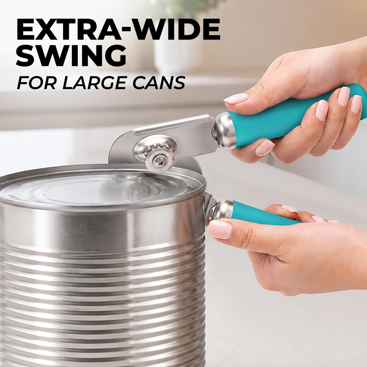 Stainless Steel Swing Open Manual Can Opener Comfortable Grip