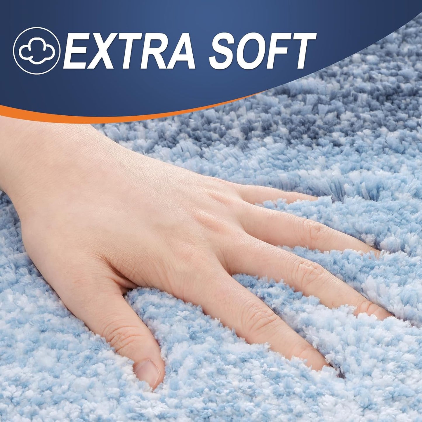 OLANLY Bathroom Runner Rugs 70x24, Extra Soft Absorbent Microfiber Bath Rugs, Rubber Backing, Quick Dry, Machine Washable Bath Mats for Bathroom Floor, Tub and Shower, Home Decor Accessories, Blue