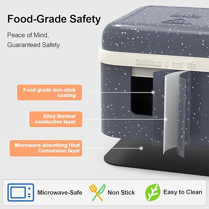 Microwave Cookware Magic Cooking Box, 7-in-1 Microwave Steamer Cooker Fast Cooking for Rice Eggs Meat Vegetables Soup, Aluminum Alloy Dishwasher Safe