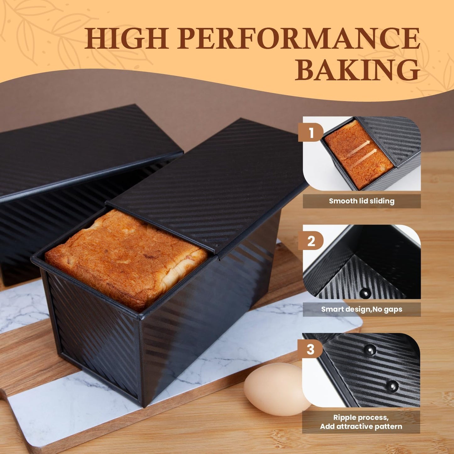 CARTMAN Bread Loaf Pan 2 Pack, 9x4 Pullman Loaf Pan with lid and a Silicone Spatula and Basting Pastry Brush, 1 lb Dough Capacity,Non-Stick Carbon Steel bread pans for homemade bread - Culinary Roots