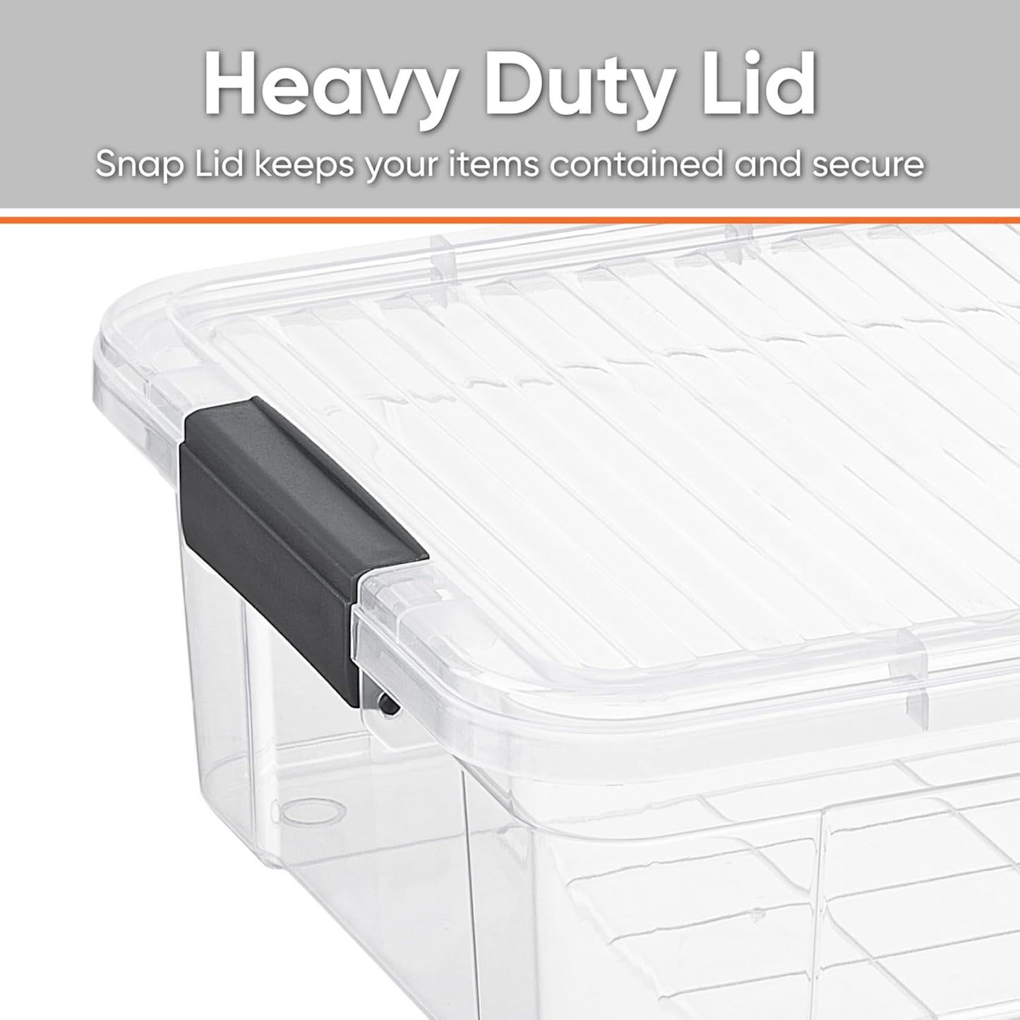 Superio Storage Bins with Lids, Clear Plastic Containers for Organizing, Stackable Totes, BPA Free, Odor Free, Organizer Boxes for Home, and Dorm (2 Pack, 13.7 Qt)