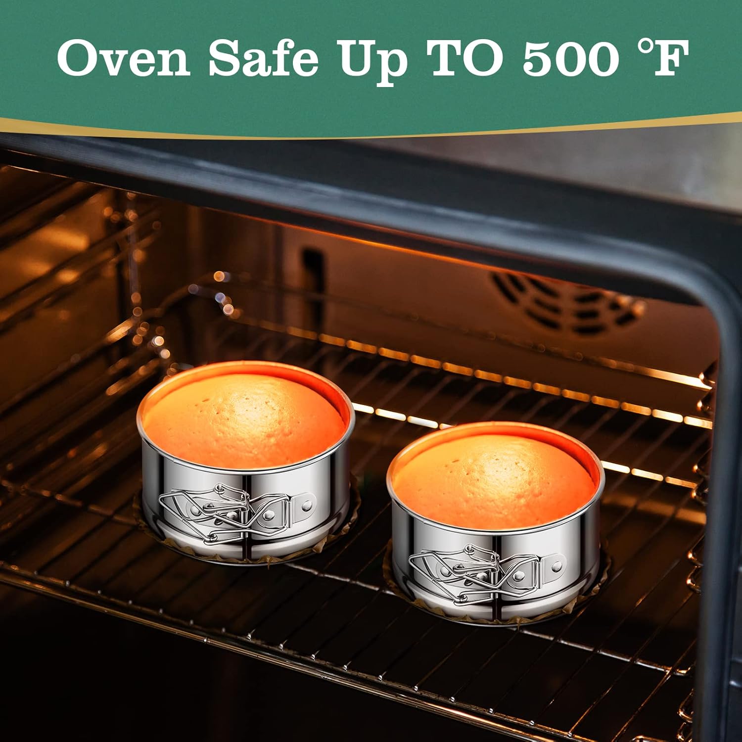 4" Springform Cake Pan, 4 Pcs Stainless Steel Springform Pans with 50 Pcs Paper Liners, Leakproof & Nonstick Cheesecake Pan with Removable Bottom, Small Cake Pan for Mini Pizzas Quiches - Culinary Roots