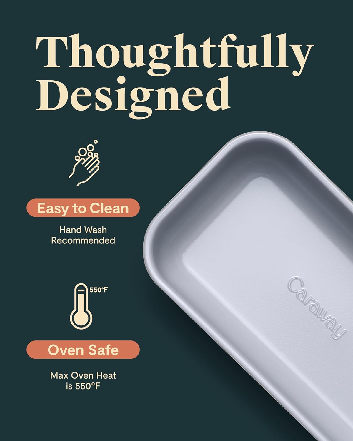 Caraway Non-Stick Ceramic 1 lb Loaf Pan Duo - Naturally Slick Ceramic Coating - Non-Toxic, PTFE & PFOA Free - Perfect for Pound Cakes, Breads, & More - Culinary Roots