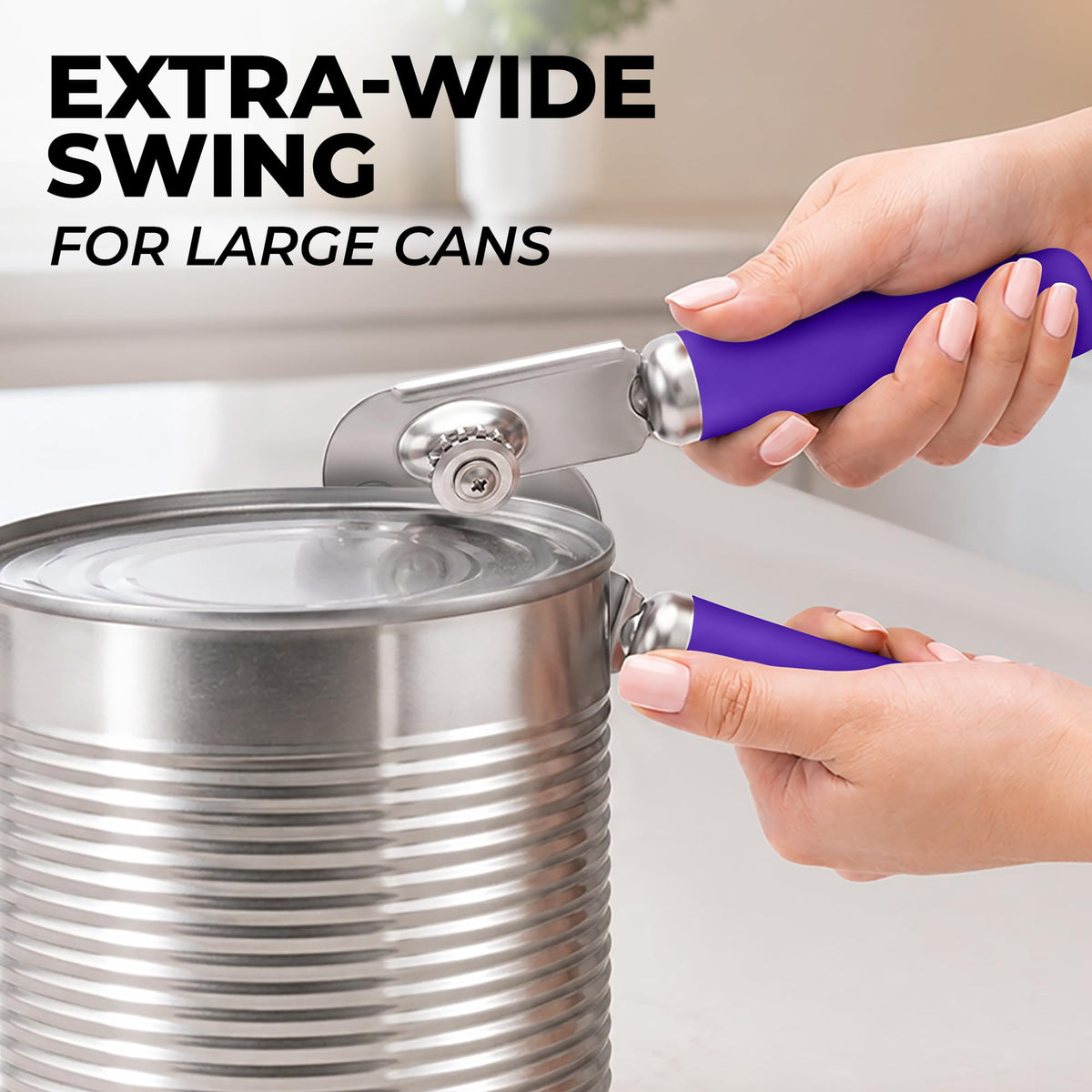 Stainless Steel Swing Open Manual Can Opener Comfortable Grip
