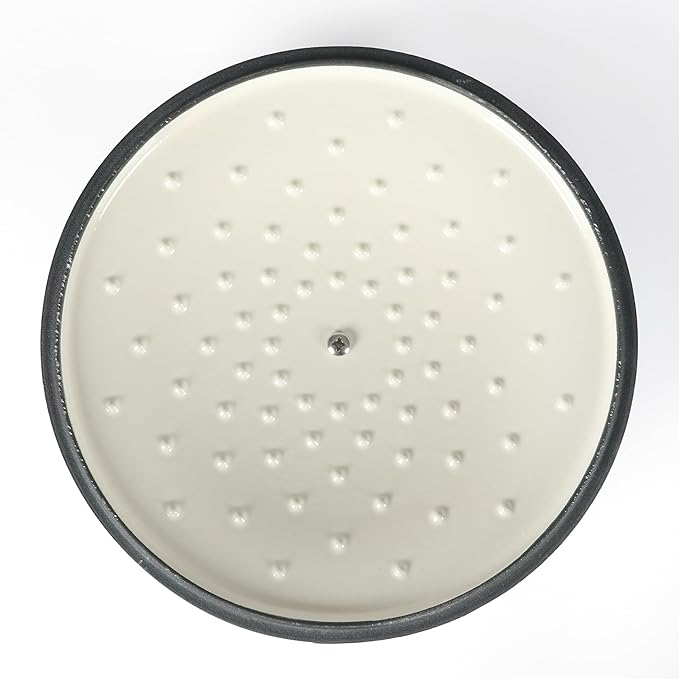 Martha Stewart Gatwick 7 QT Enamel Cast Iron Dutch Oven – Gray, Durable Heavy-Duty Dutch Oven for Slow Cooking, Braising, and Baking