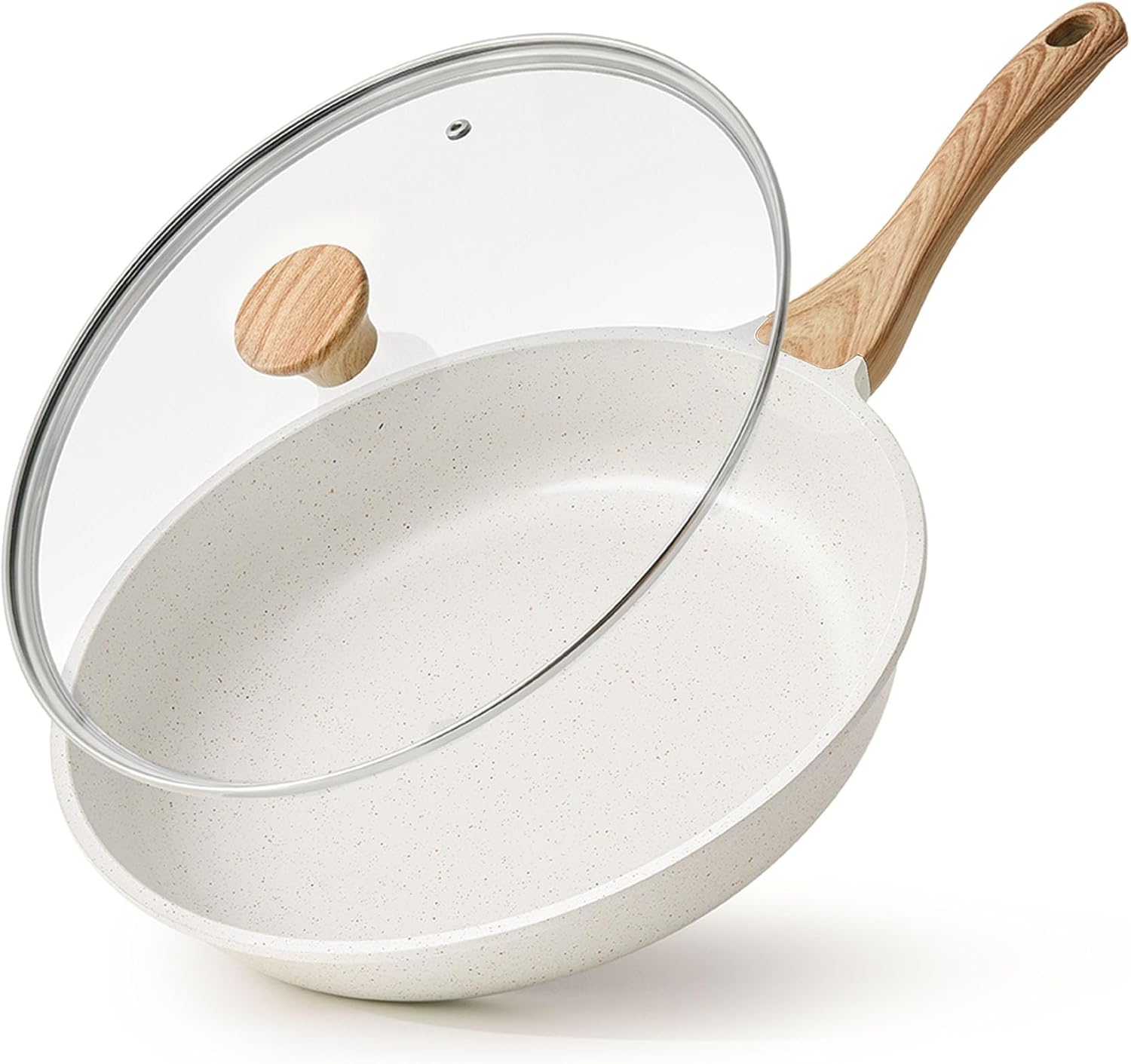 SENSARTE Nonstick Ceramic Frying Pan Skillet with Lid, 11 Inch Omelet Pan, Healthy Non Toxic Chefs Pan, Induction Compatible Egg Pan with Heat Resistant Handle, Free of Intentionally Added PFAS/PTFE - Culinary Roots