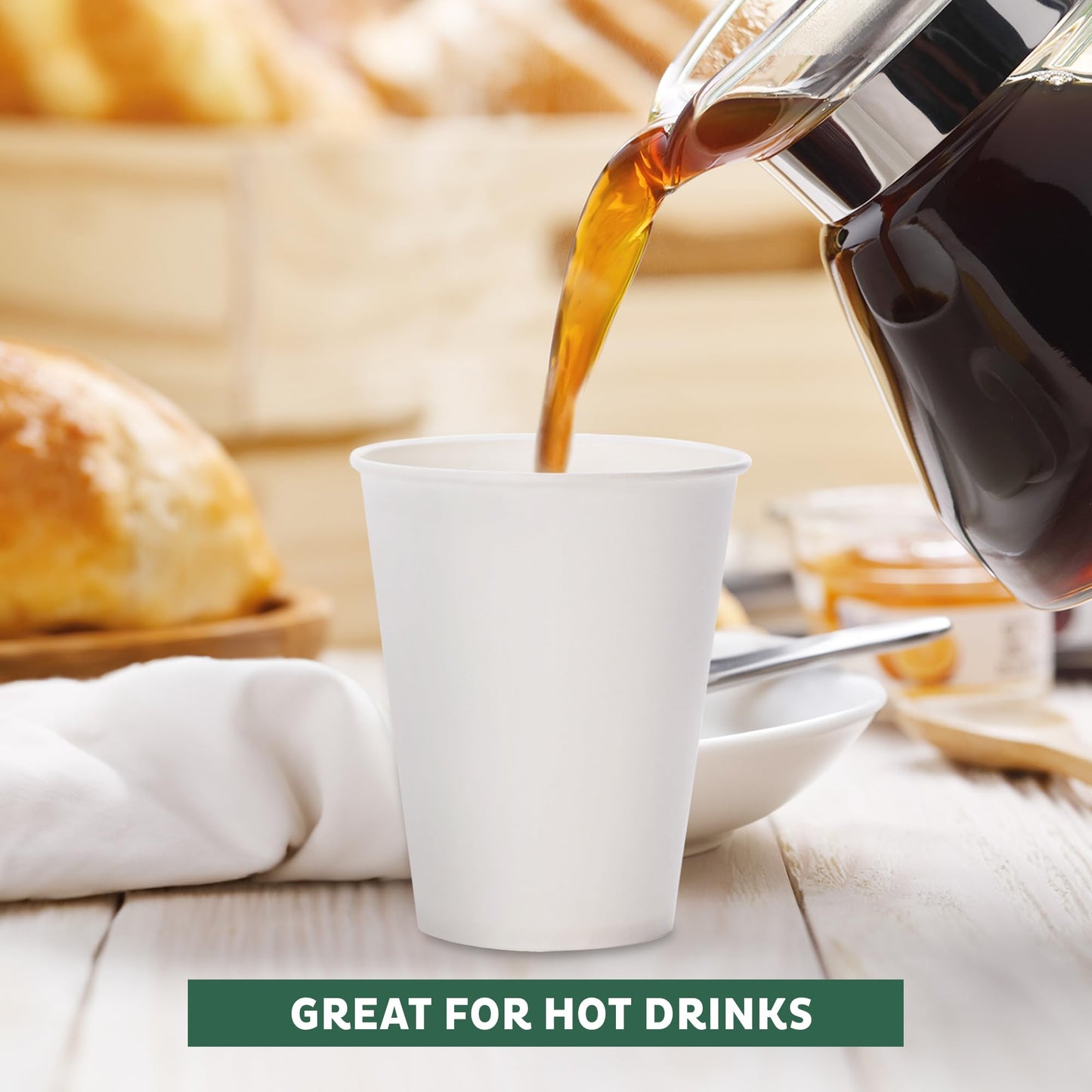 Coffee Cups 8 oz [1000 Pack] Disposable Paper Cups for Hot or Iced Coffee Cup (1000 Count)