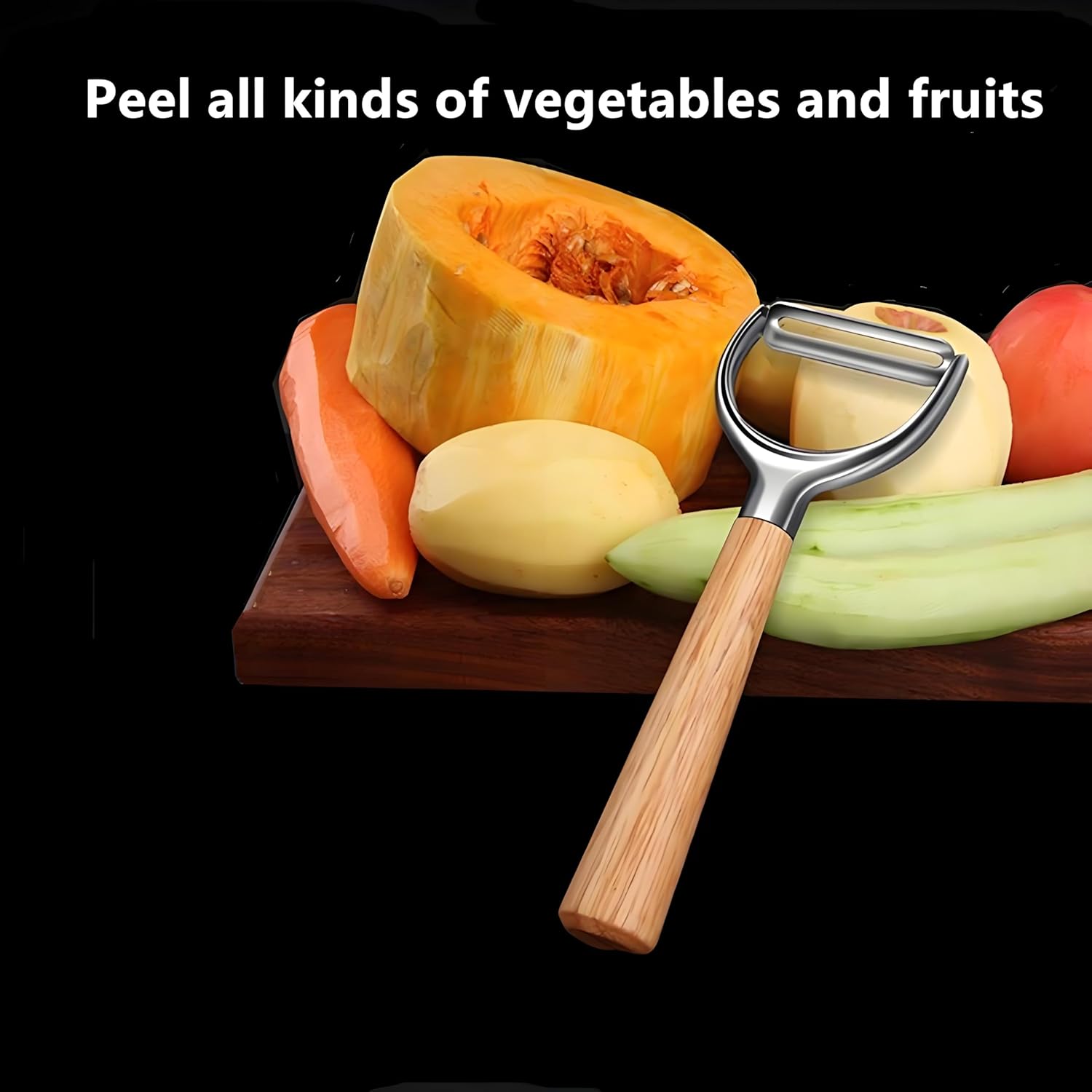 Vegetable peeler, stainless steel Y peeler, suitable for potato and fruit, vegetable peeler, ergonomic non-slip handle, super sharp powerful blade, solid wood handle - Culinary Roots