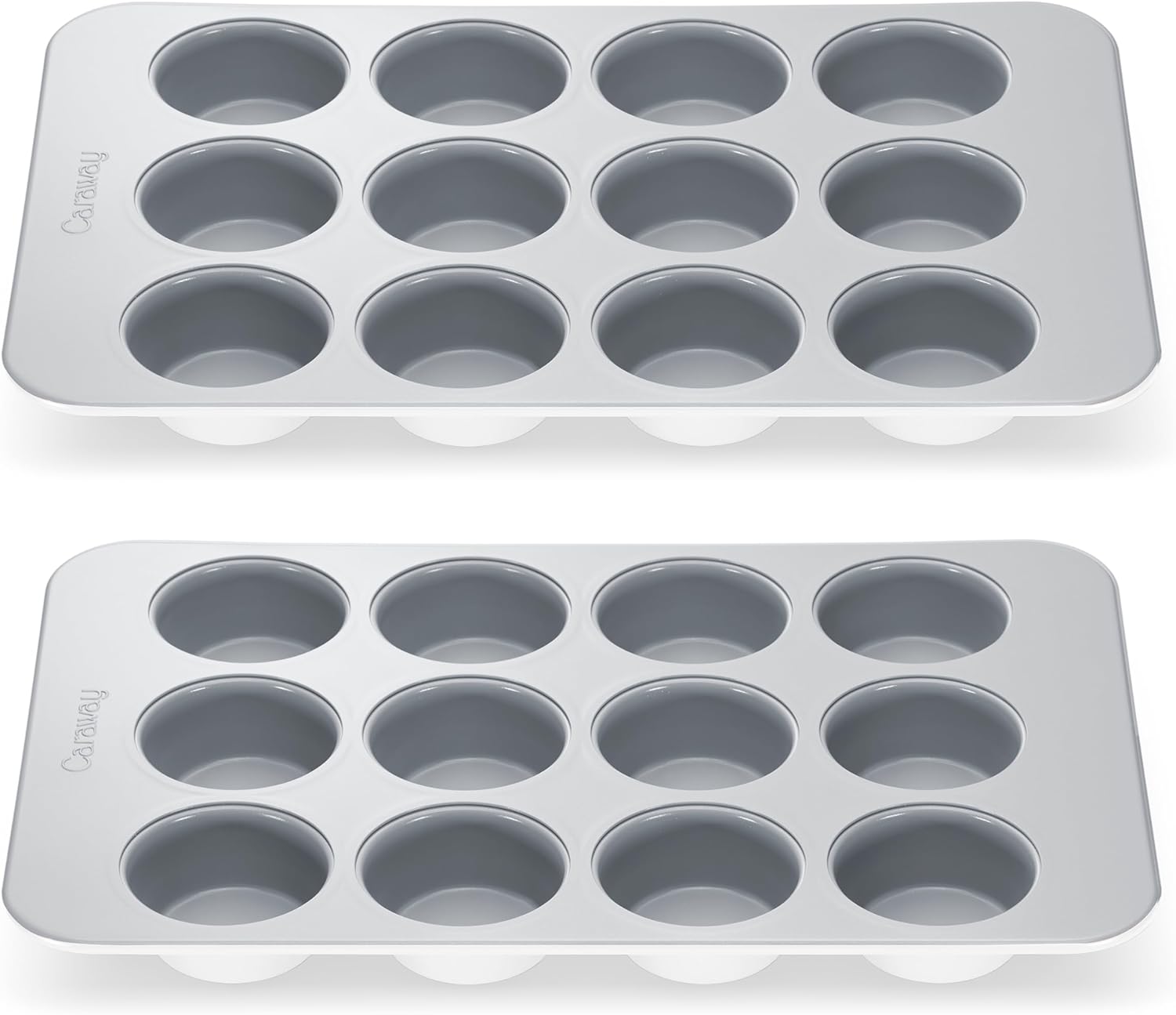 Caraway Non-Stick Ceramic 12-Cup Muffin Pan Duo - Naturally Slick Ceramic Coating - Non-Toxic, PTFE & PFOA Free - Perfect for Cupcakes, Muffins, and More - White - Culinary Roots