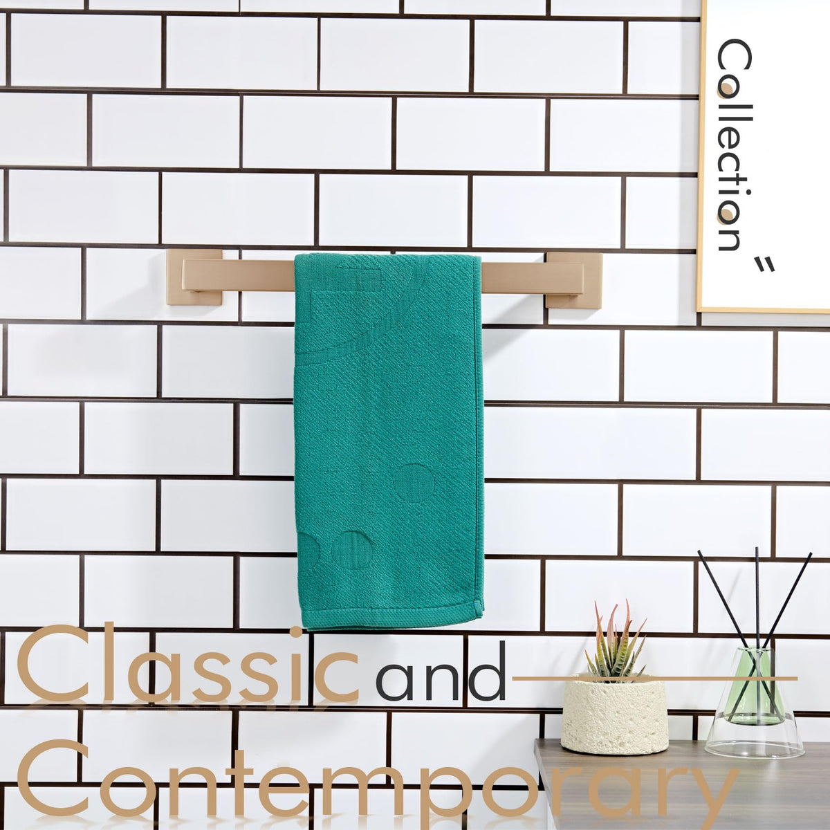 16 Inch Towel Bar for Bathroom Wall Kitchen Towels Holder Wall Mount SUS304 Stainless Steel Towel Rack