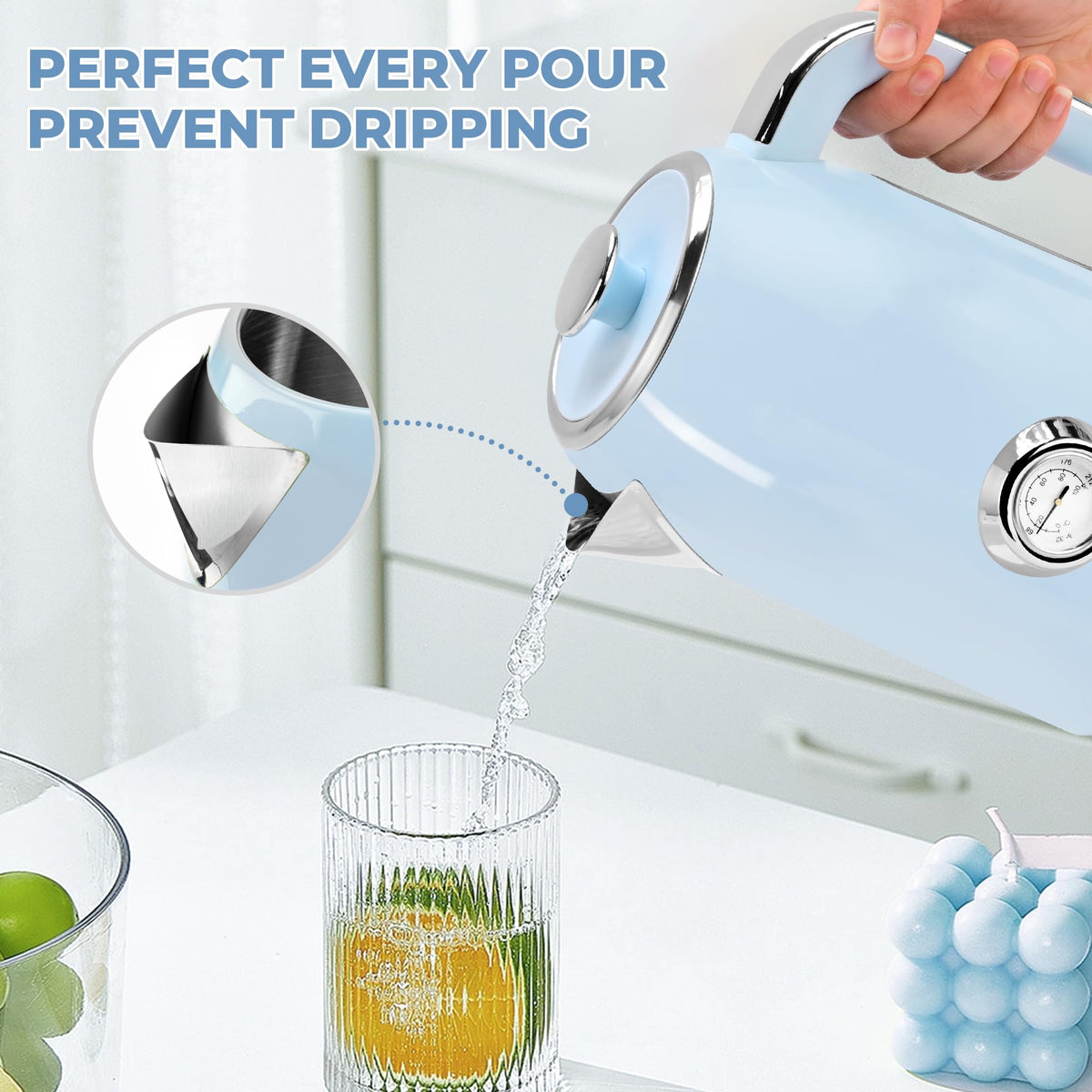 57oz Electric Kettle with Thermometer