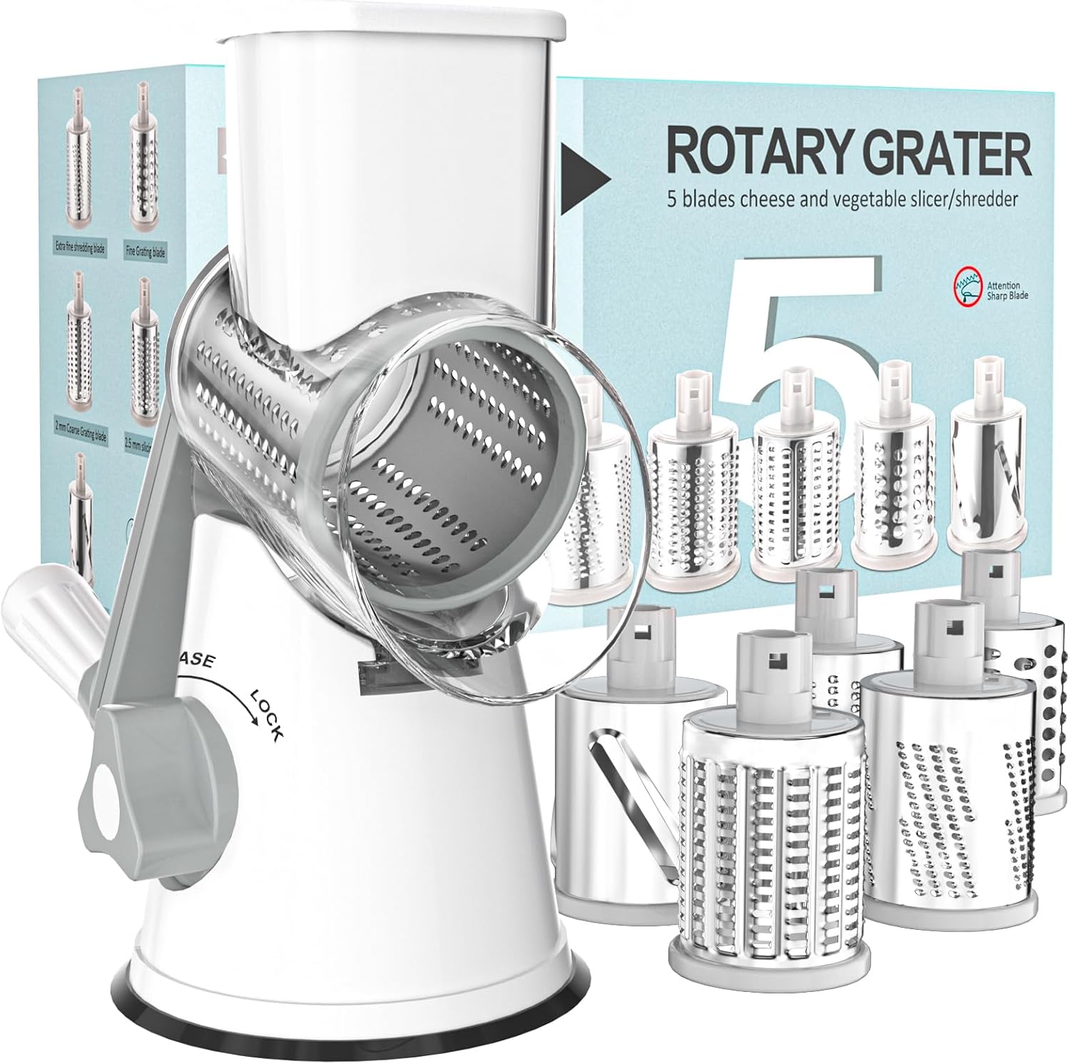 Cambom 5 in 1 Rotary Cheese Grater - Thumbnail 2