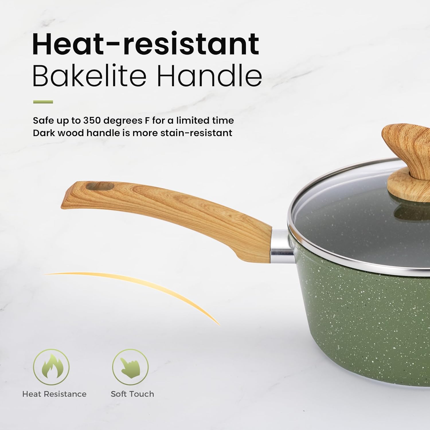 Kitchen Academy Pots and Pans Set Nonstick, 30 Pieces Induction Kitchen Cookware and Bakeware Sets, Green Granite Coating Cooking Pans Set - Culinary Roots