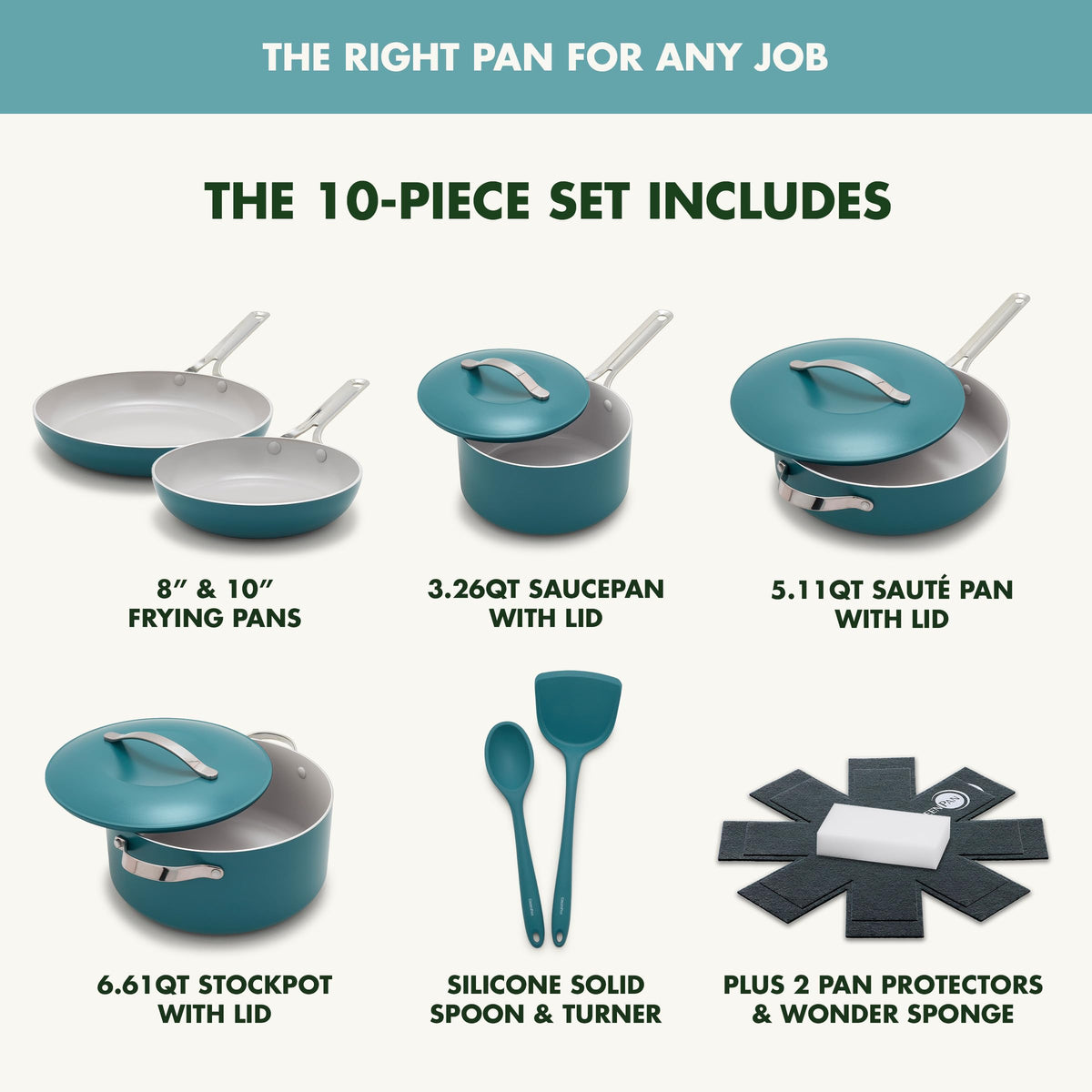 Nova 10 Piece Cookware Pots & Pans Set
