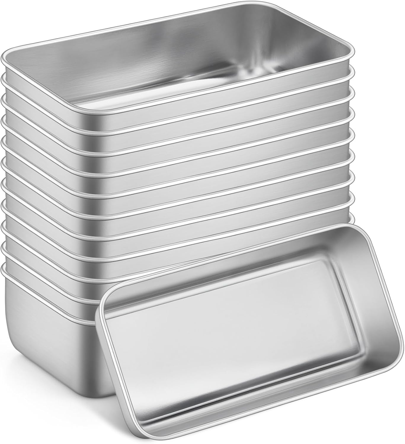 P&P CHEF Loaf Pan Set, 9-inch Bread Pans, Stainless Steel Loaf Toast Baking Pans For Bread Meatloaf Lasagna Cake, Healthy & Non Toxic, Oven & Dishwasher Safe,(Silver, 12Pcs) - Culinary Roots