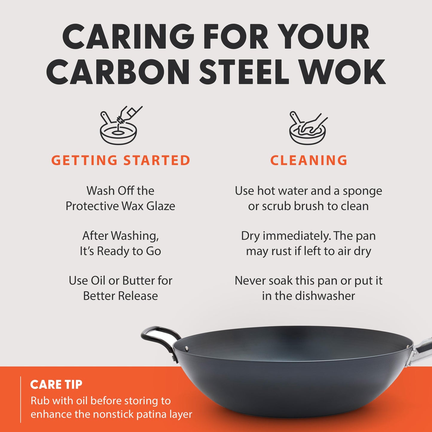 Carbon Steel Wok 14”